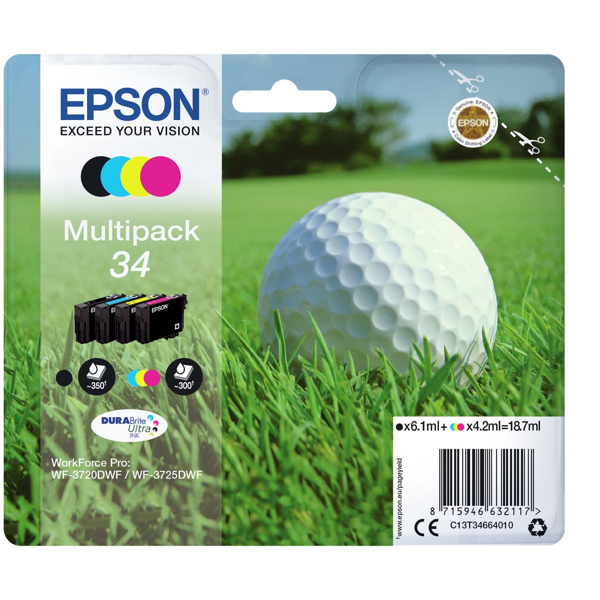 EPSON Multipack 4 cartouches d'encre DURABrite T3466