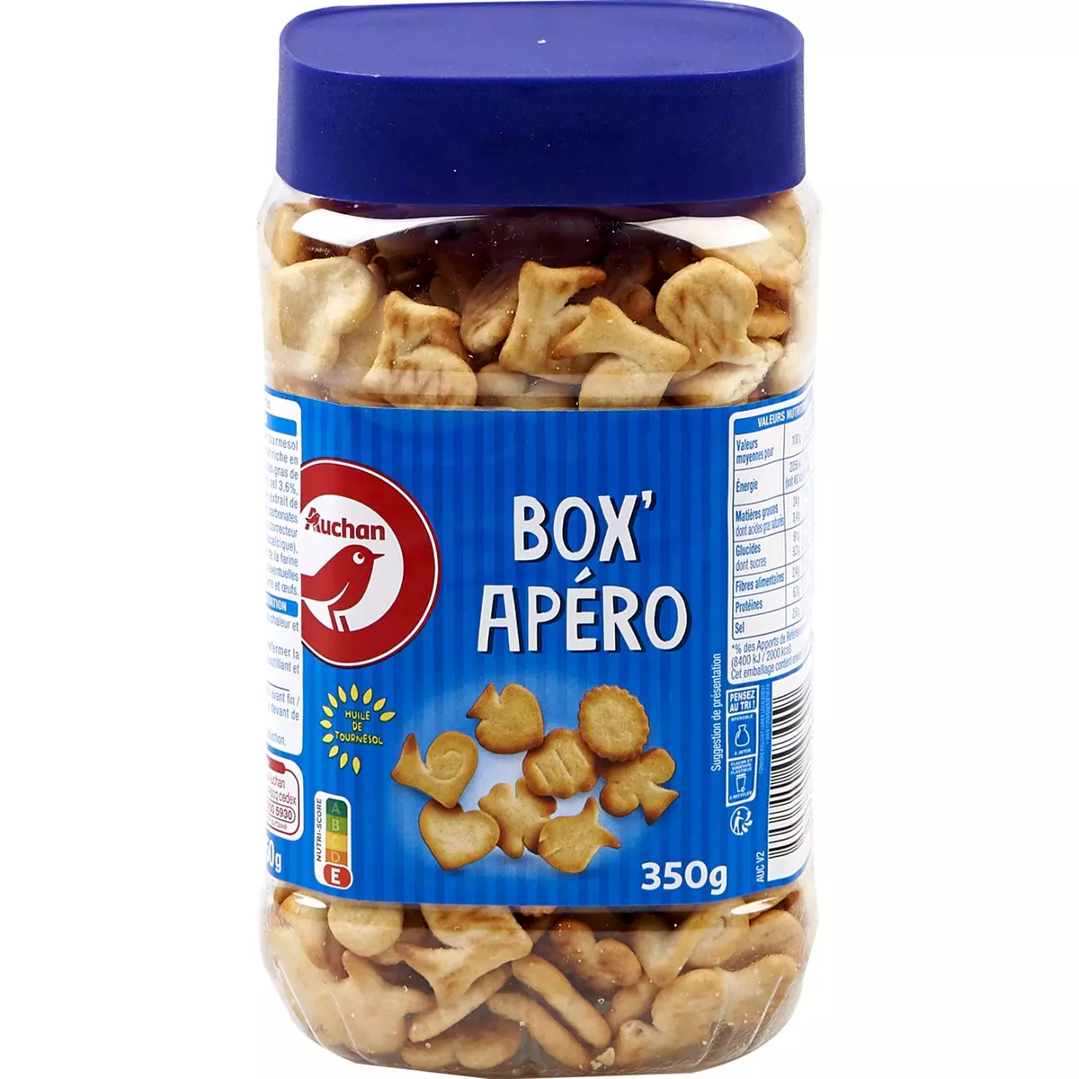 AUCHAN Box'Apéro biscuits salés 350g pas cher 