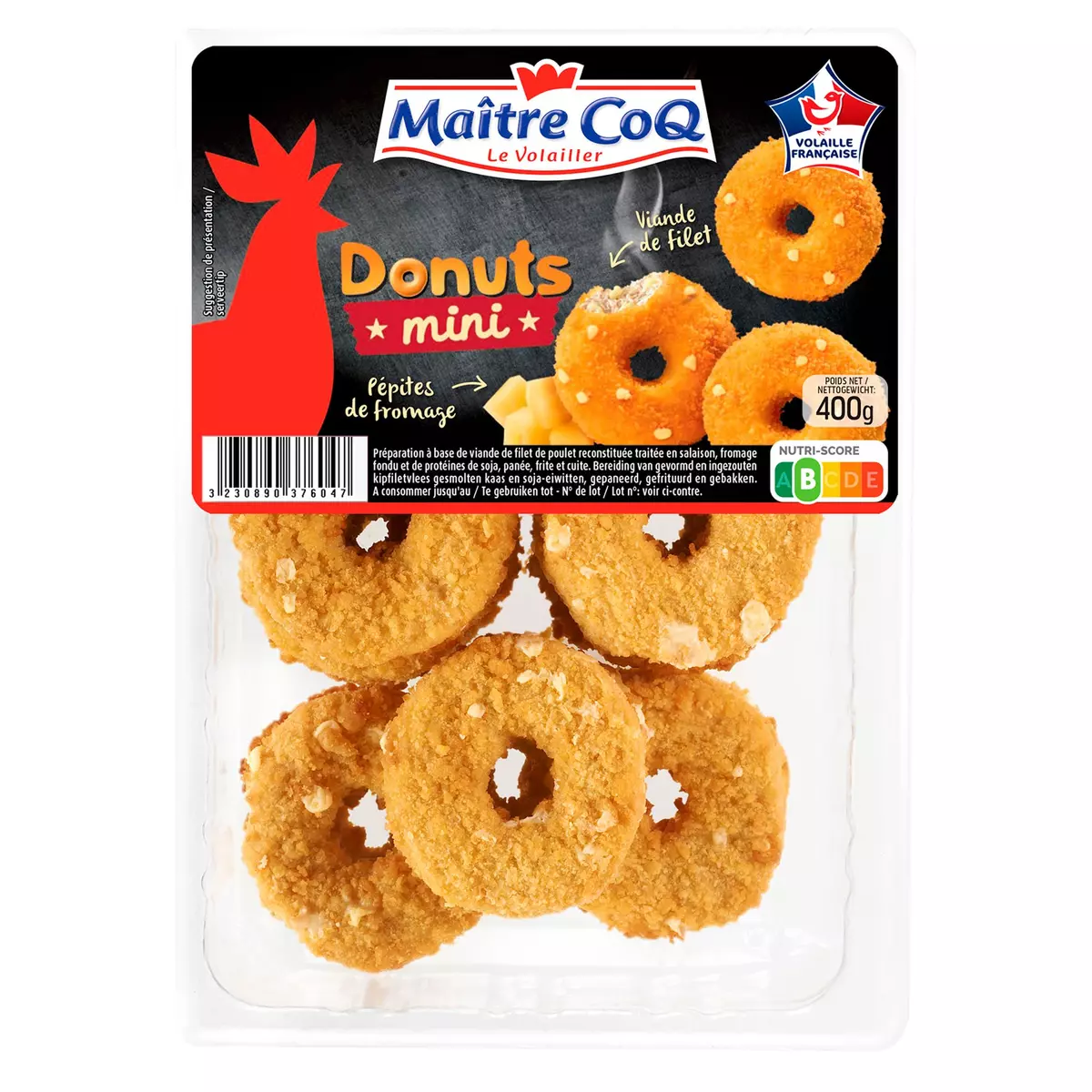 MAITRE COQ Mini donuts de poulet pépites de fromage 400g