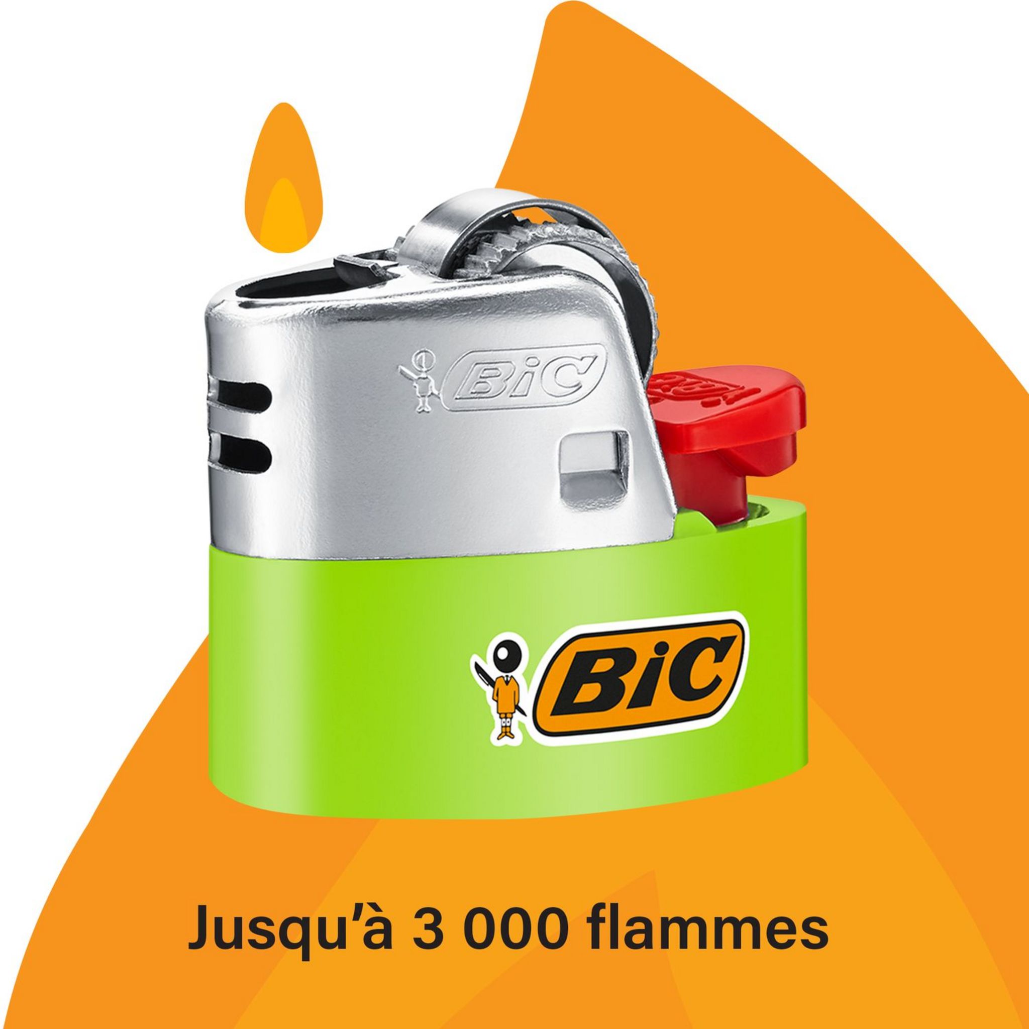Voir la diapositive 2 : BIC Briquets à pierre Maxi décors assortis 3 briquets