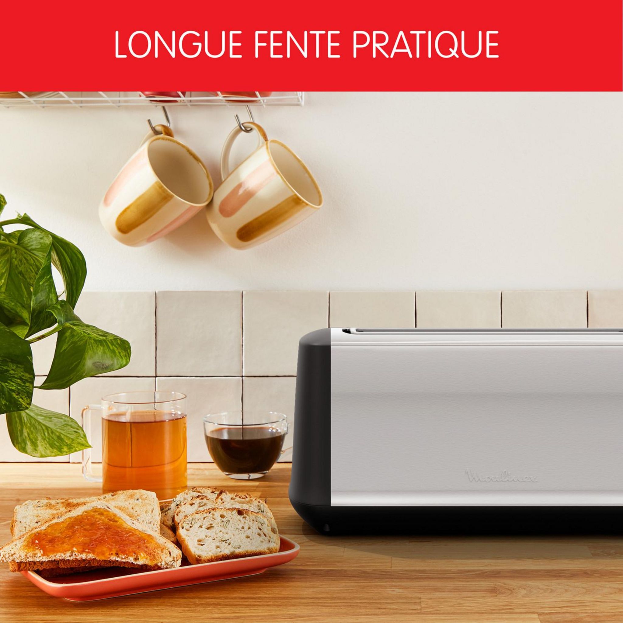 Voir la diapositive 3 : MOULINEX Grille pain Subito Select Longue Fente Inox LS340811