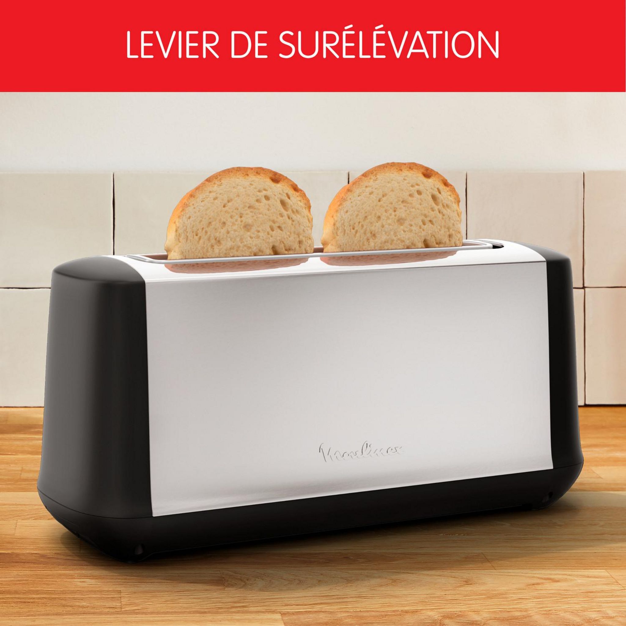 Voir la diapositive 4 : MOULINEX Grille pain Subito Select Longue Fente Inox LS340811