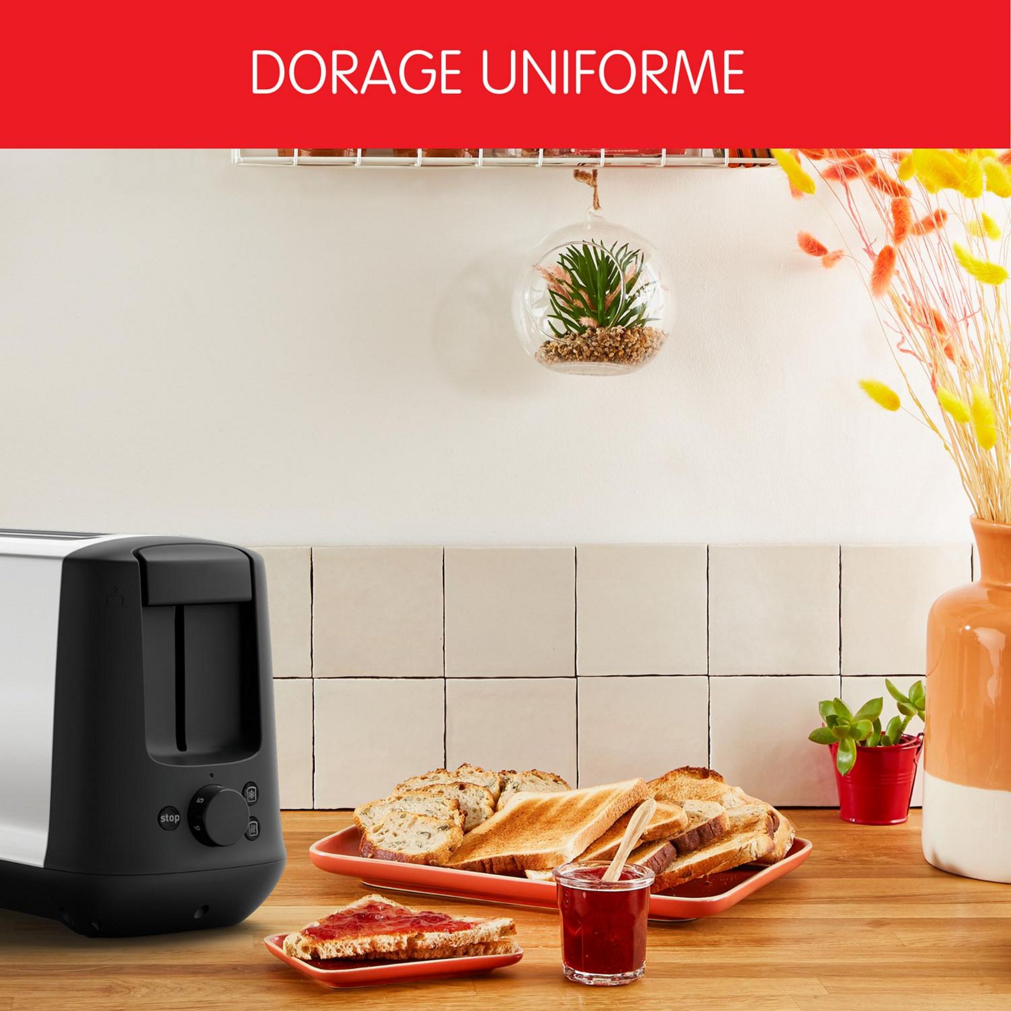 Voir la diapositive 5 : MOULINEX Grille pain Subito Select Longue Fente Inox LS340811