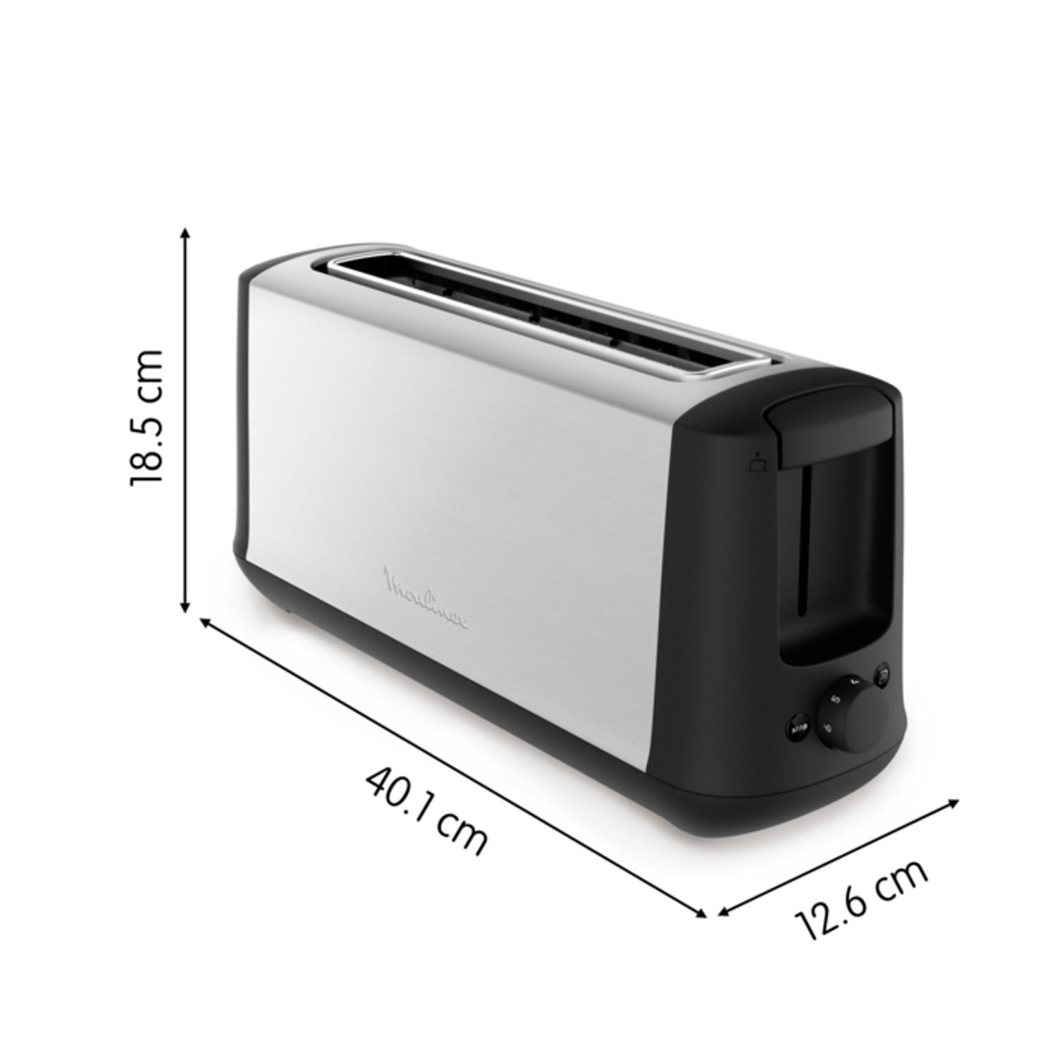Voir la diapositive 7 : MOULINEX Grille pain Subito Select Longue Fente Inox LS340811