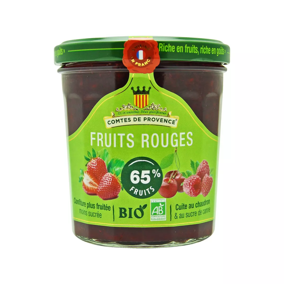 LES COMTES DE PROVENCE Confiture de fruits rouges bio 350g