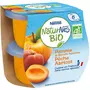 NESTLE Naturnes bio petit pot dessert pomme pêche abricot dès 6 mois 2x115g