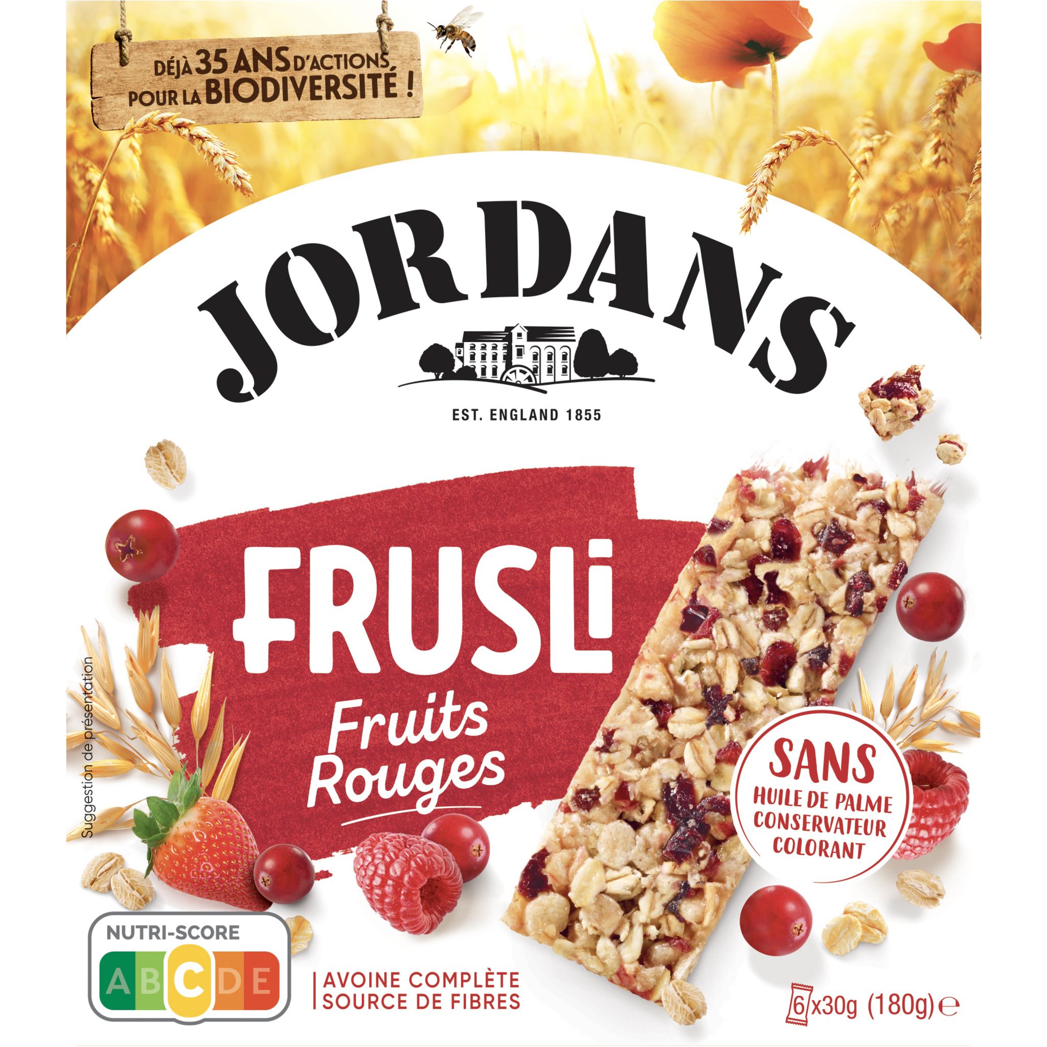 JORDAN'S Frusli barres de céréales à l'avoine complète aux fruits