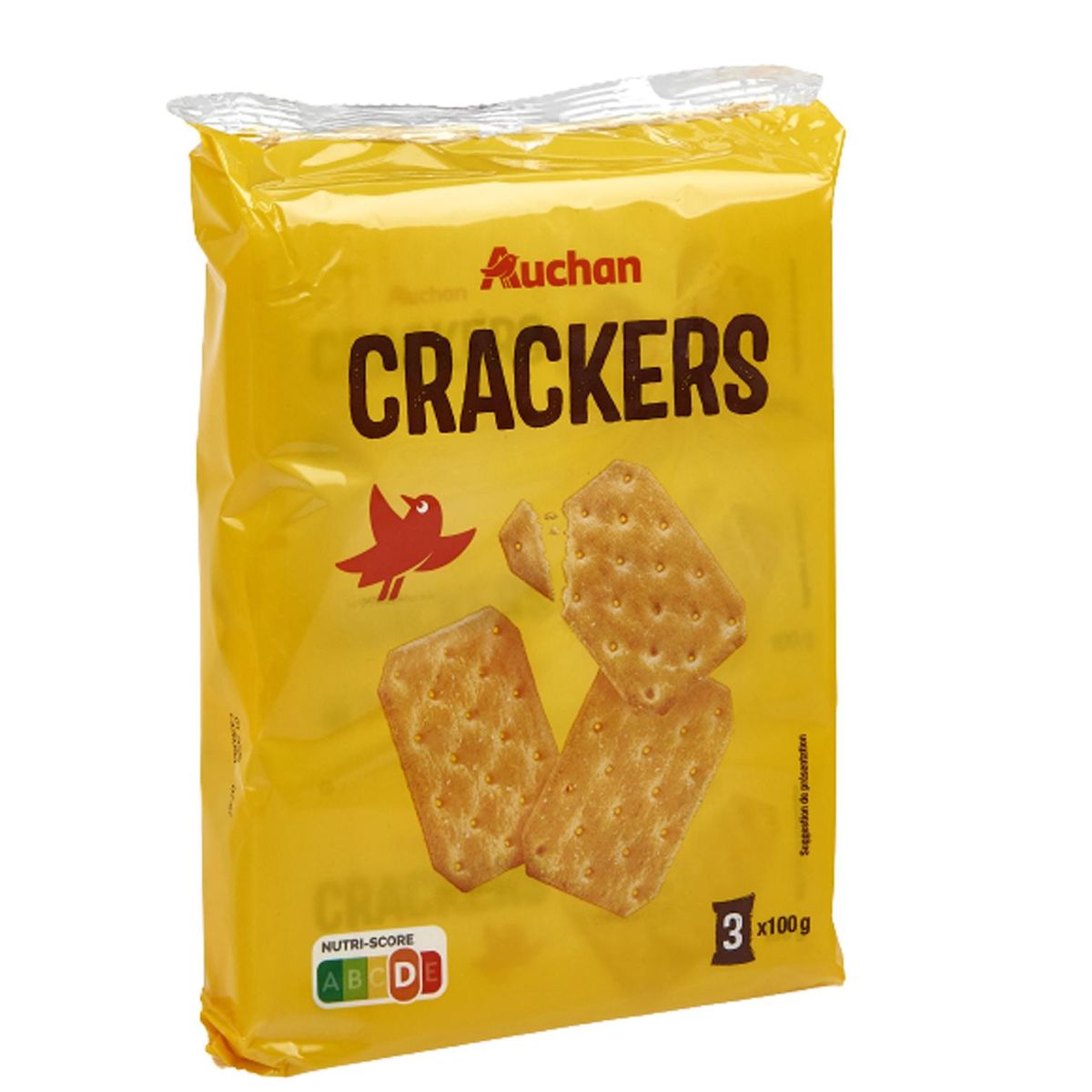 AUCHAN Crackers salés 3 sachets de 100g 300g