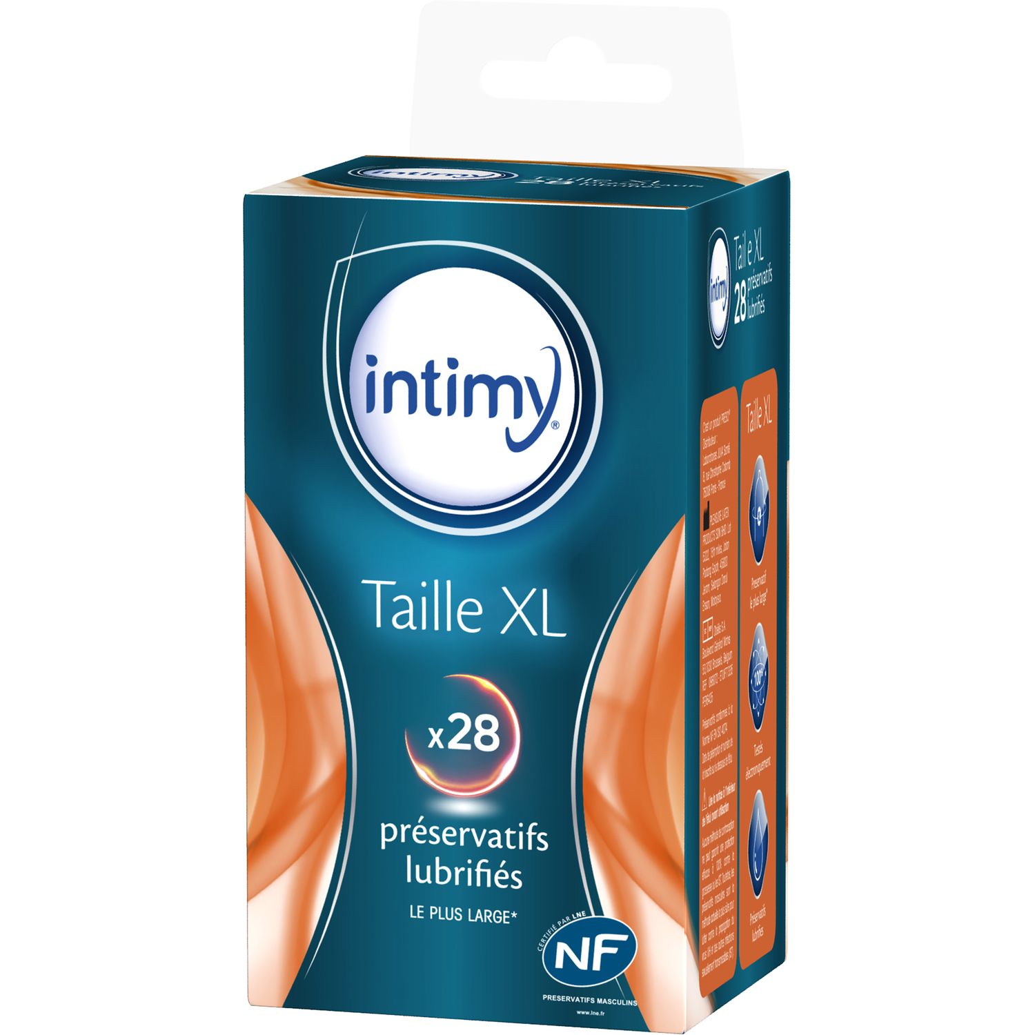 Voir la diapositive 2 : INTIMY Préservatifs lubrifiés taille XL x28 28 préservatifs