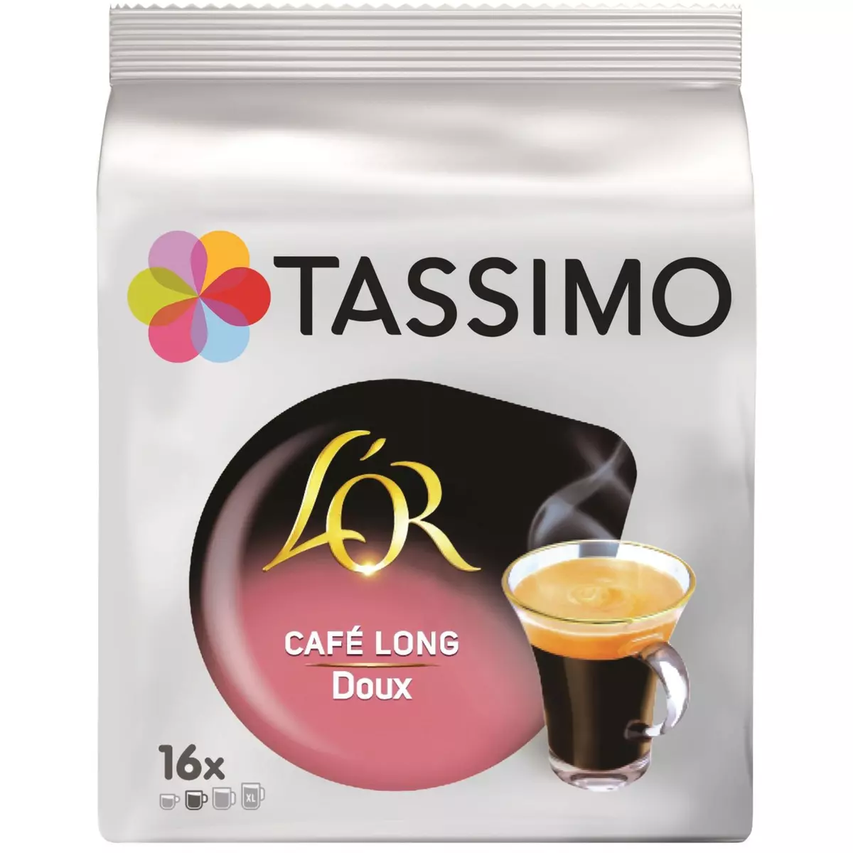 TASSIMO Dosettes de café long doux L'Or 16 dosettes 89g