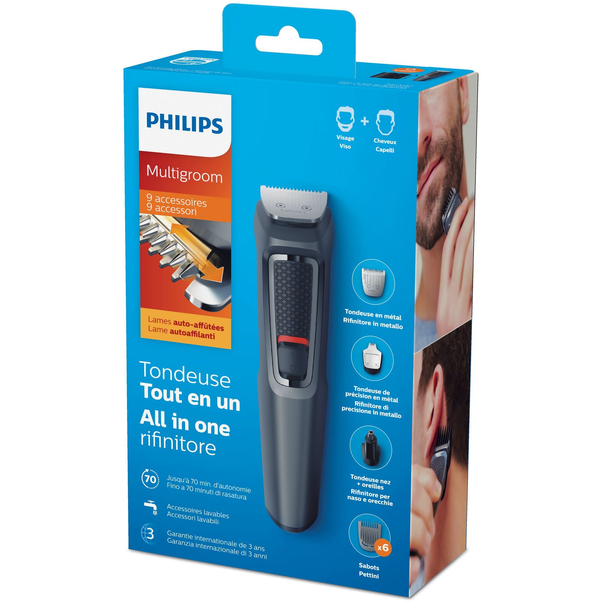 Voir la diapositive 2 : PHILIPS Tondeuse MG3757/15 multistyle