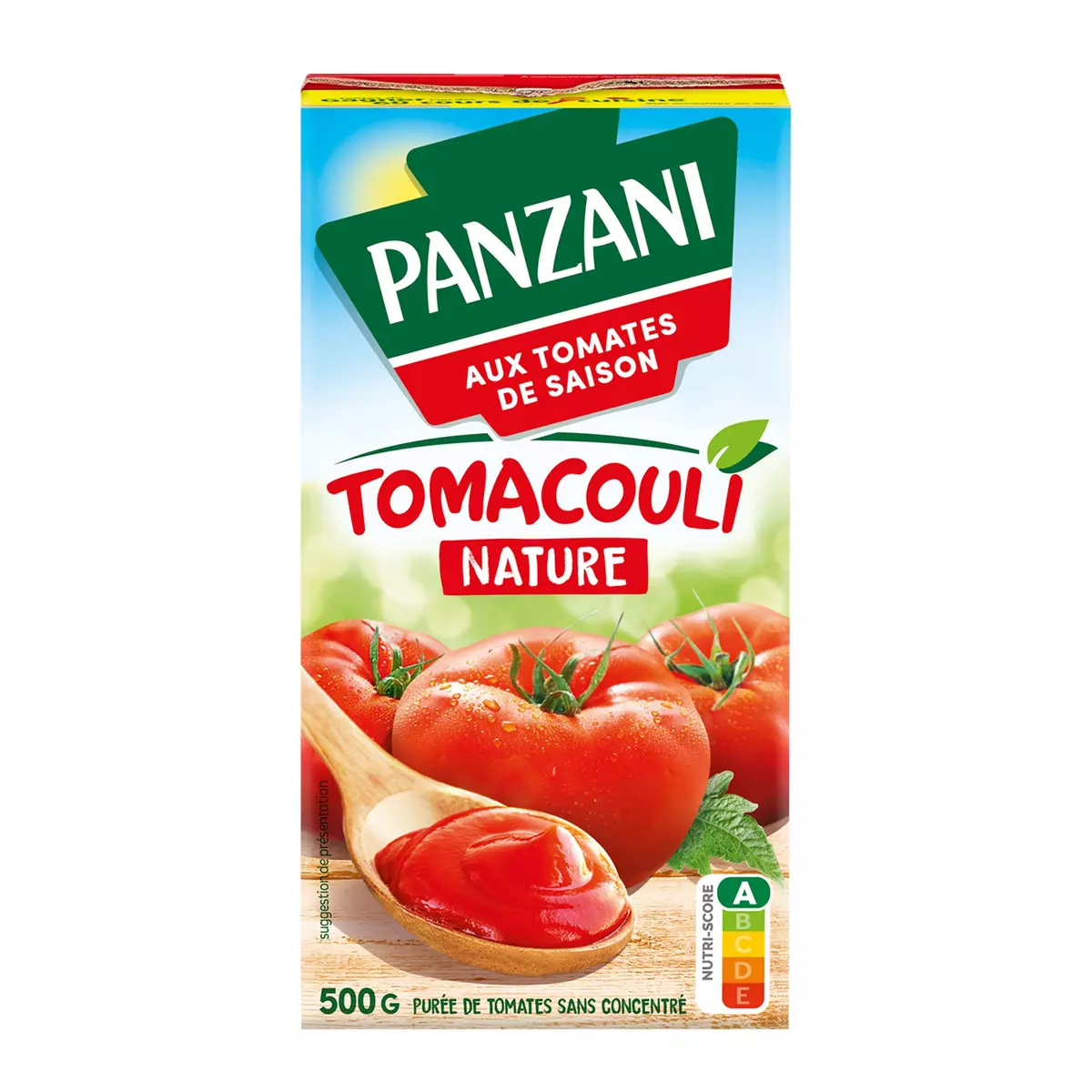 PANZANI Tomacouli purée de tomates fraîches sans conservateur en brique 500g