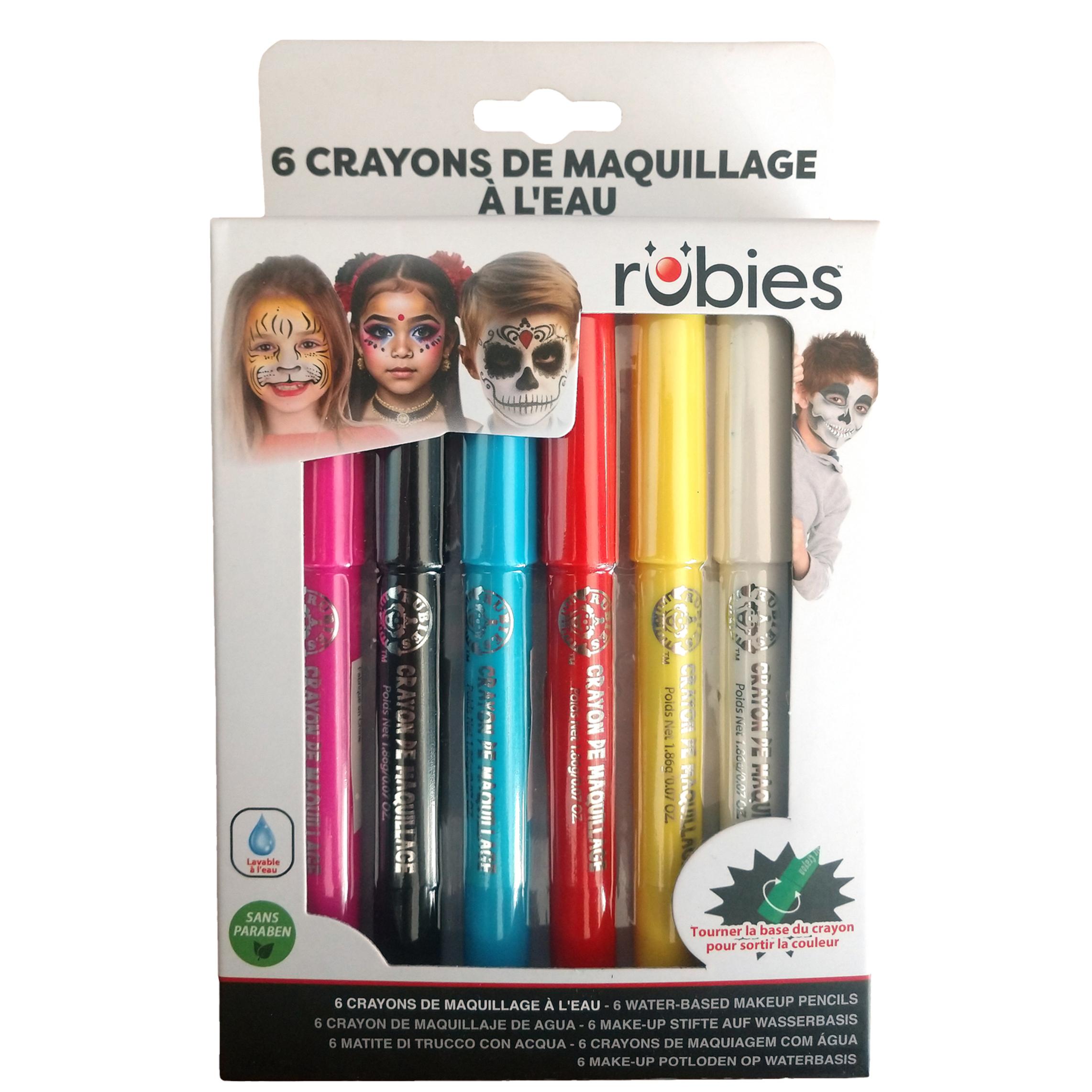 RUBIES Lot de 6 Crayons de Maquillage à Eau