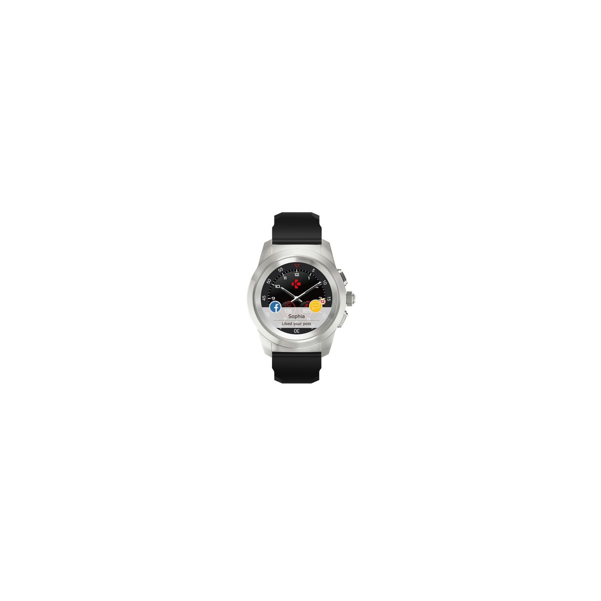 KRONOZ Montre connectée - Hybride ZeTime - Bluetooth - Noir - Taille L