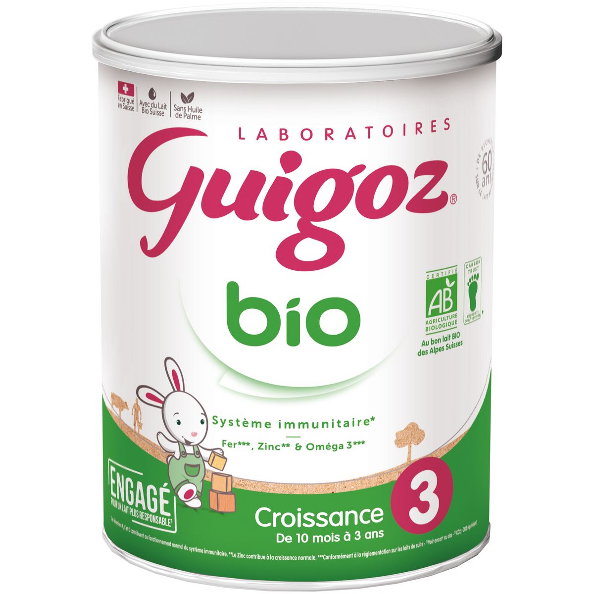 GUIGOZ Bio lait de croissance 3 en poudre dès 10 mois 800g