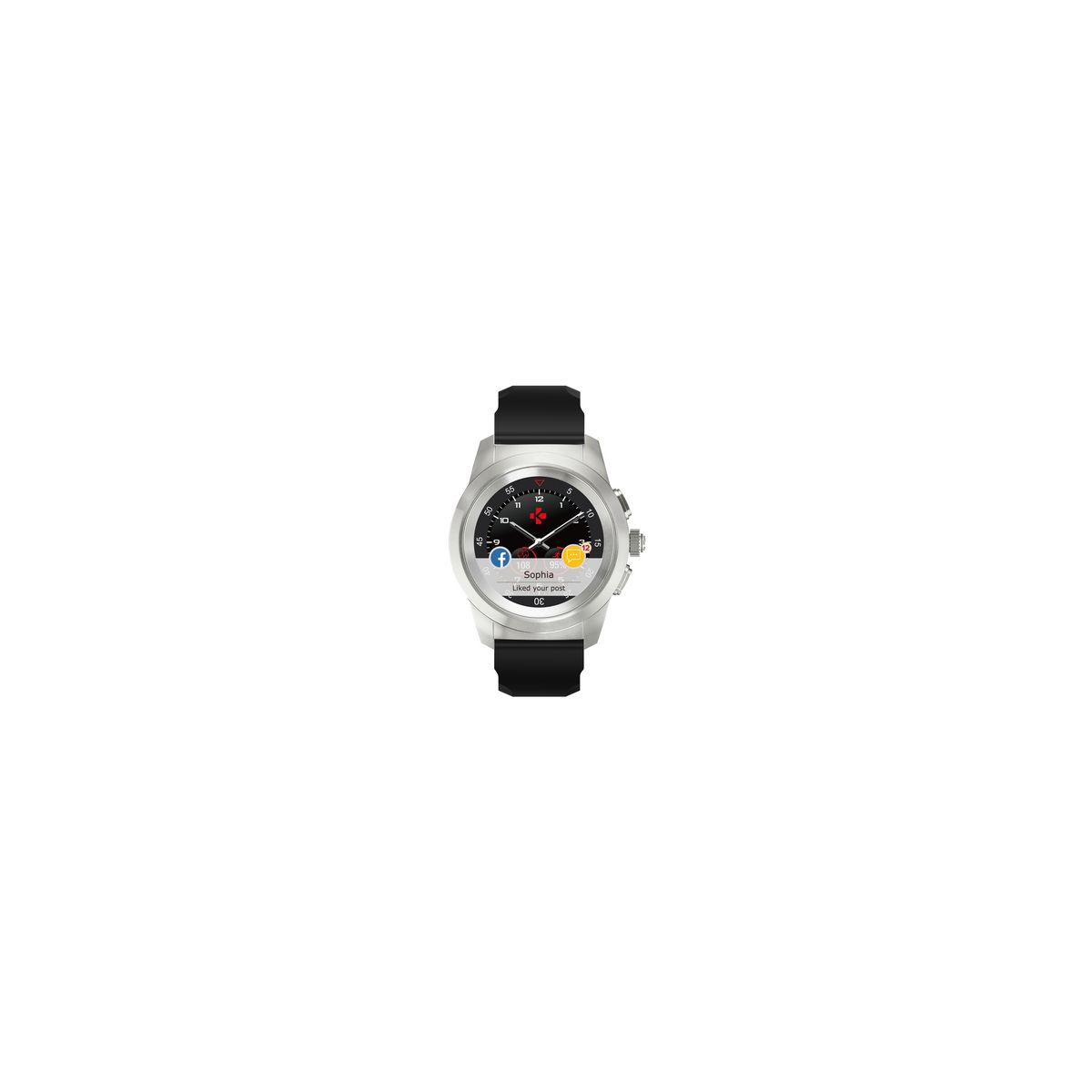 KRONOZ Montre connectée - Hybride ZeTime - Bluetooth - Noir - Taille S