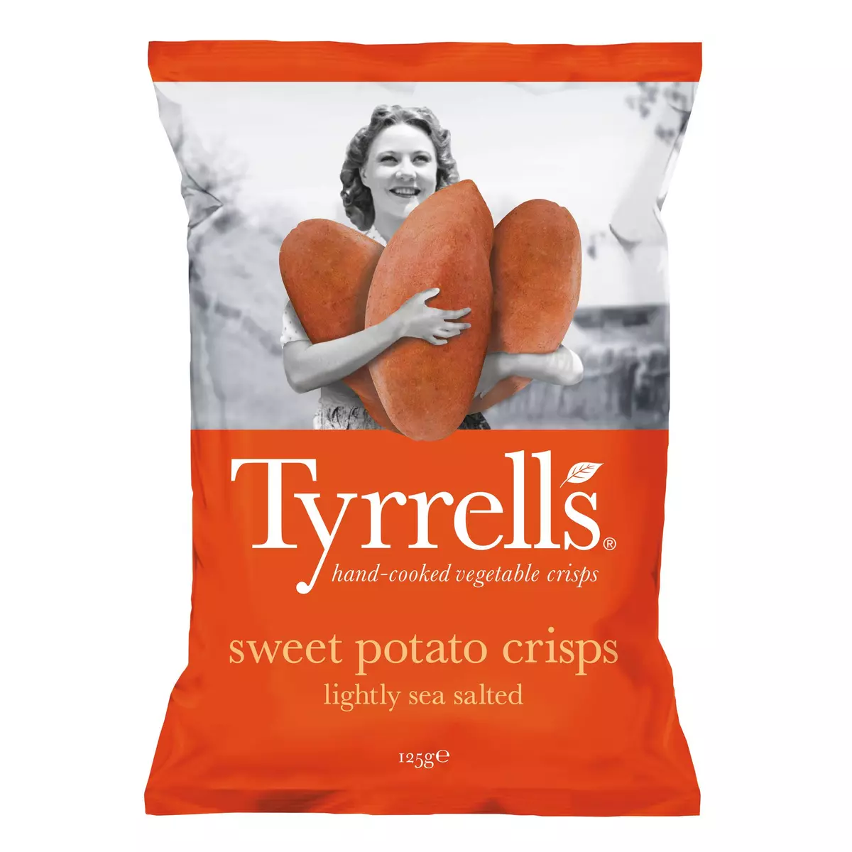 TYRRELL'S Chips de patates douces légèrement salées 125g