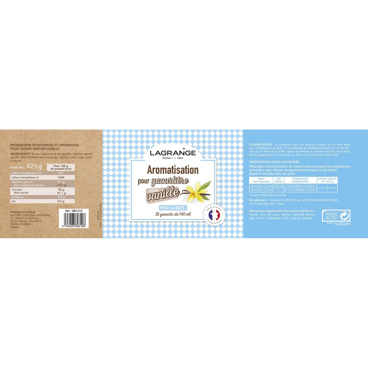 LAGRANGE Arôme pour yaourt parfum Vanille - 380310