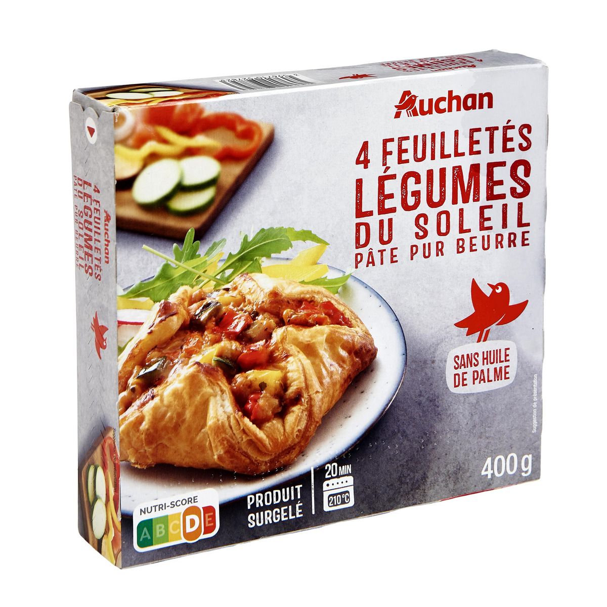 AUCHAN Feuilleté aux légumes du soleil 4 pièces 400g