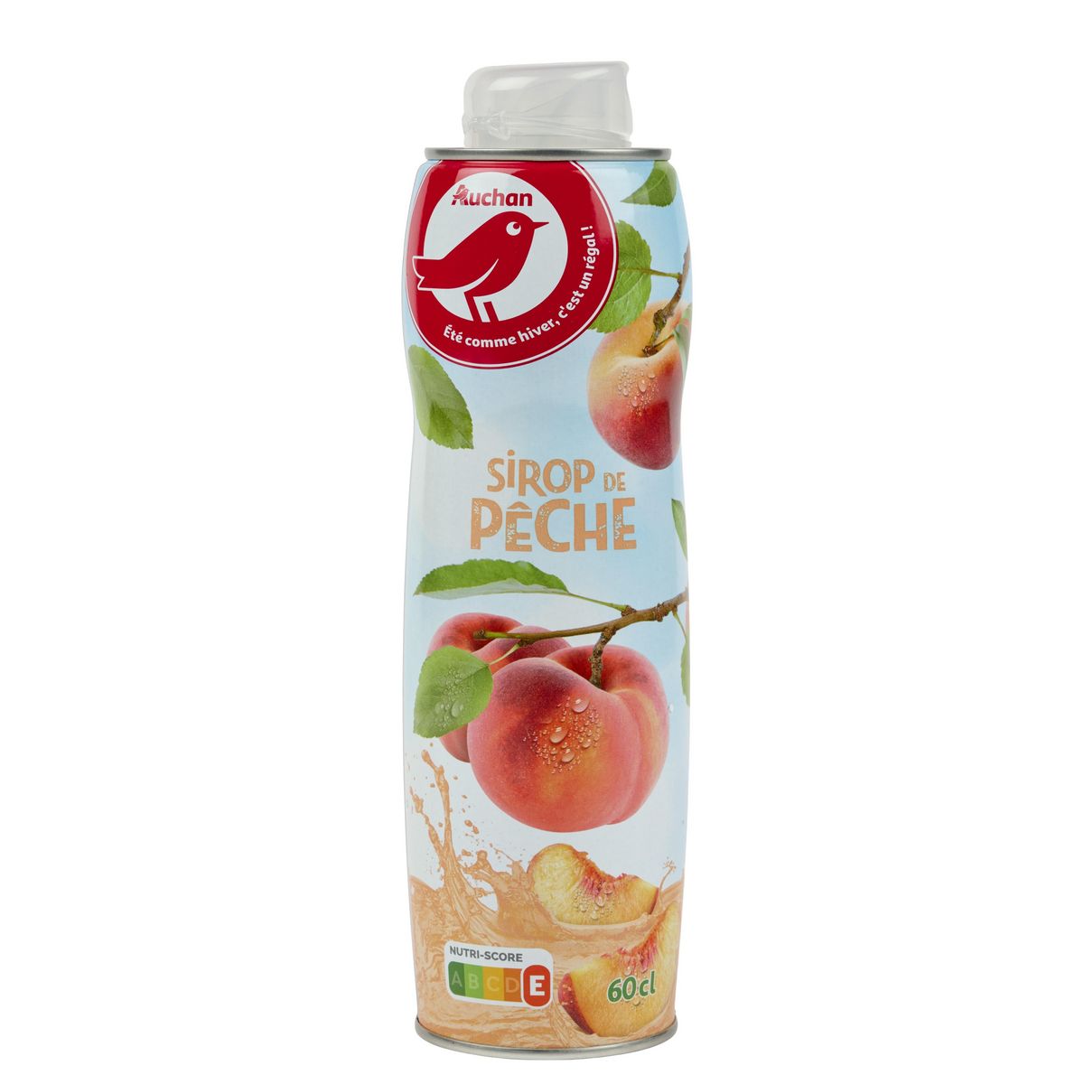 AUCHAN Sirop de pêche bidon métal 60cl
