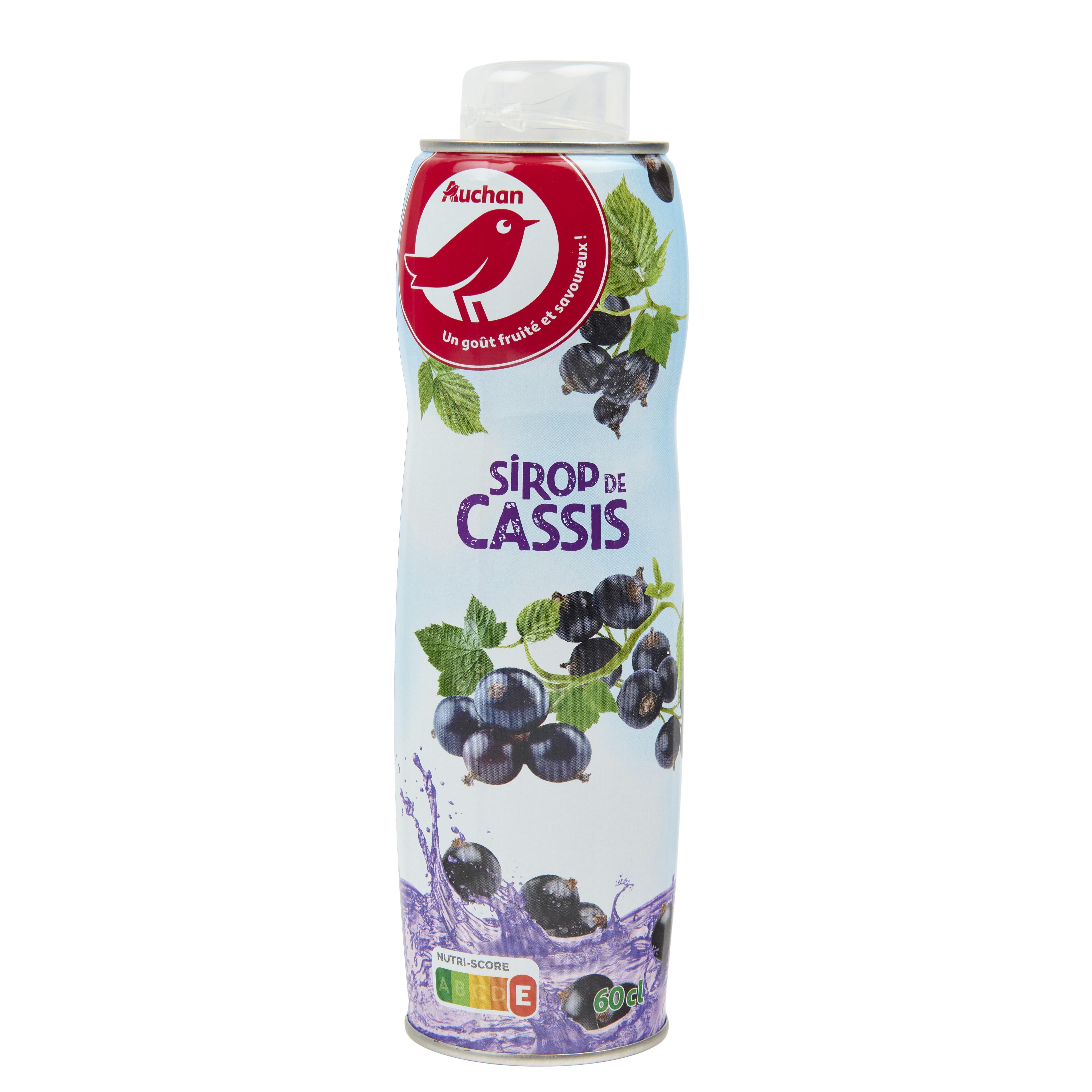 Voir la diapositive 3 : AUCHAN Sirop de cassis bidon métal 60cl
