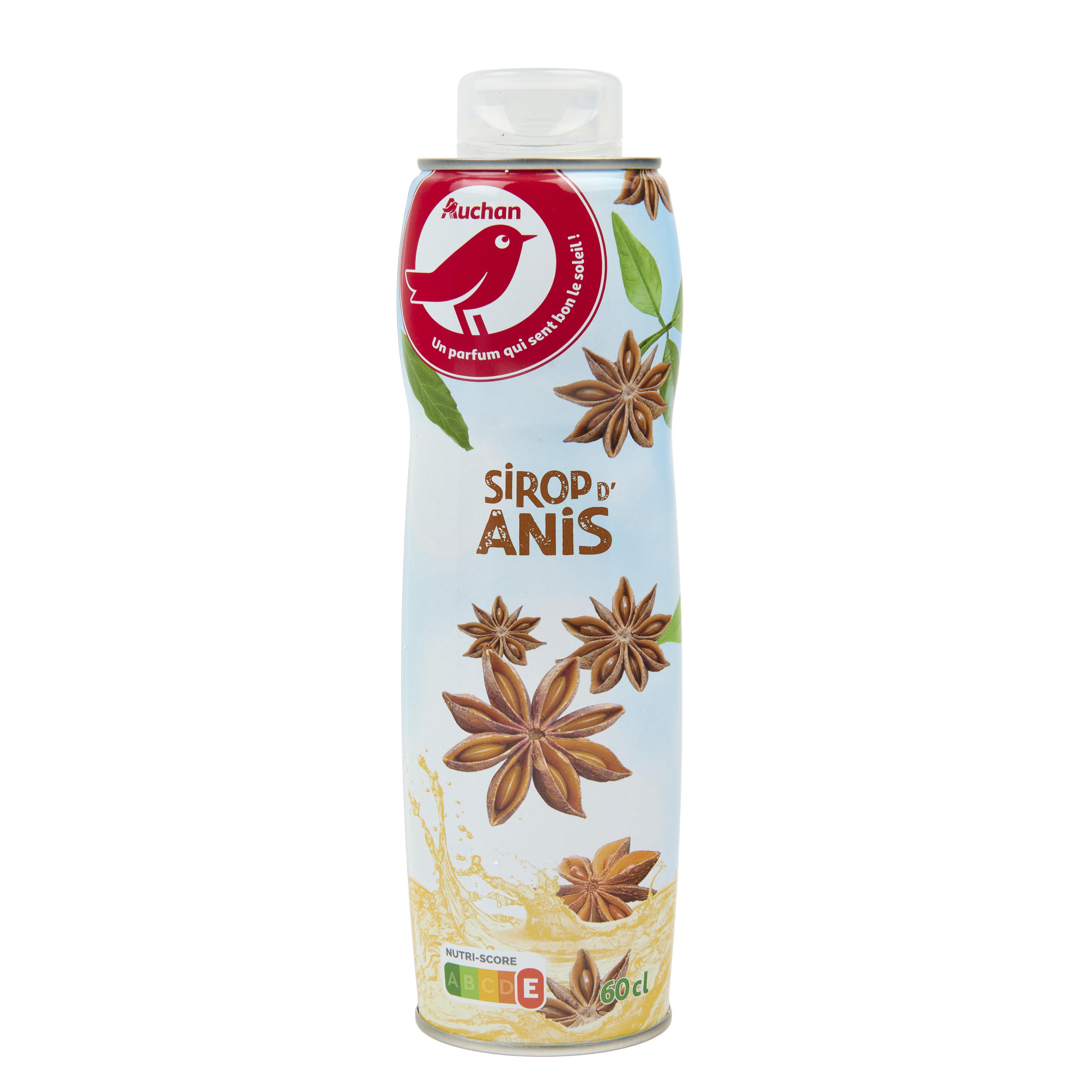 Voir la diapositive 2 : AUCHAN Sirop d'anis bidon métal 60cl