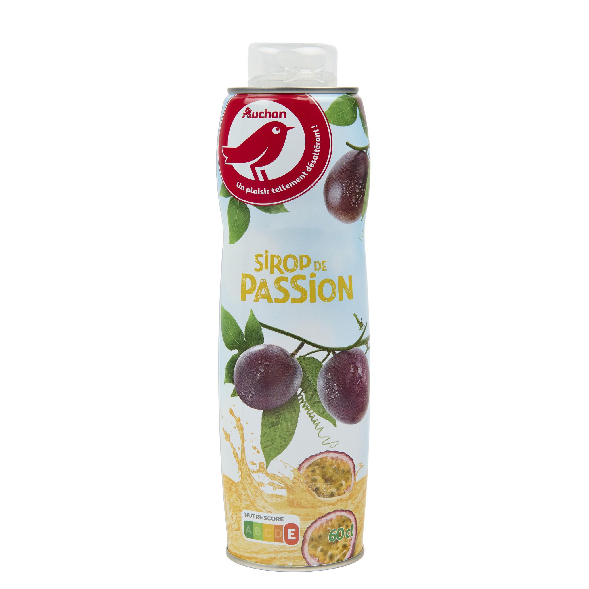 Voir la diapositive 2 : AUCHAN Sirop passion bidon métal 60cl