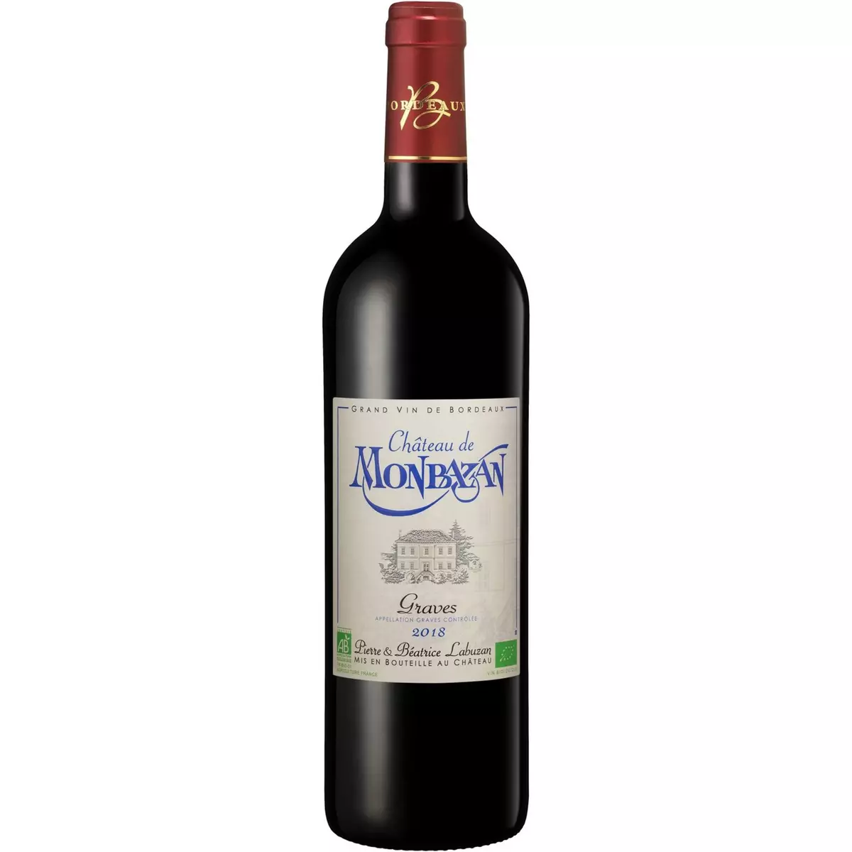 Vin rouge AOP Graves Bio Château de Monbazan 2018 75cl