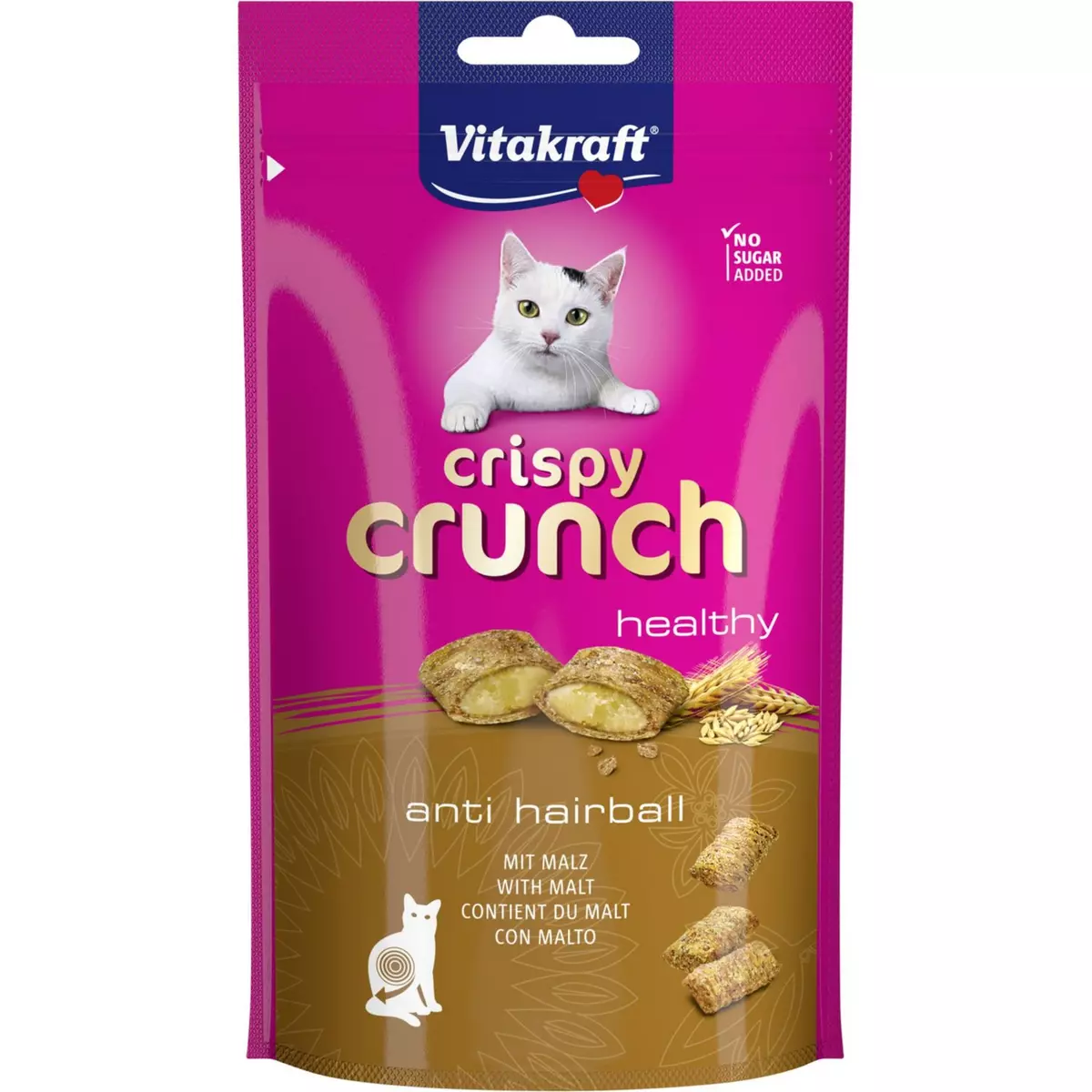 VITAKRAFT Crispy crunch anti boules de poils contenant du malt pour chat 60g