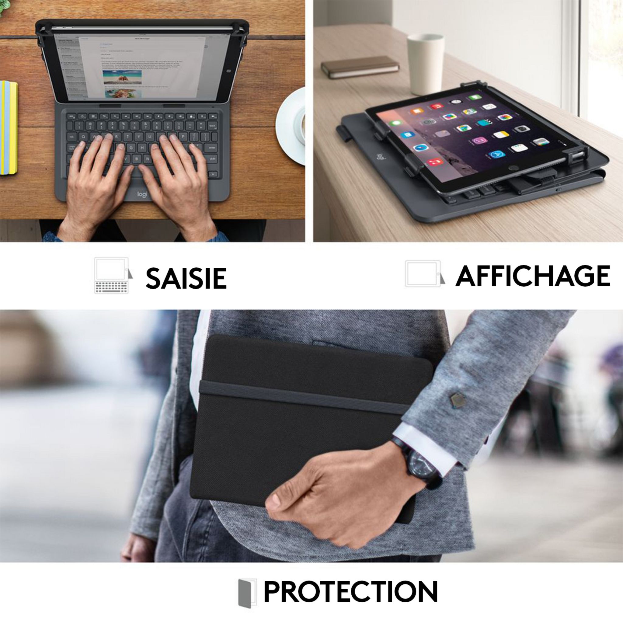 Voir la diapositive 5 : LOGITECH Étui Clavier Universal Folio pour tablettes 9 à 10 pouces