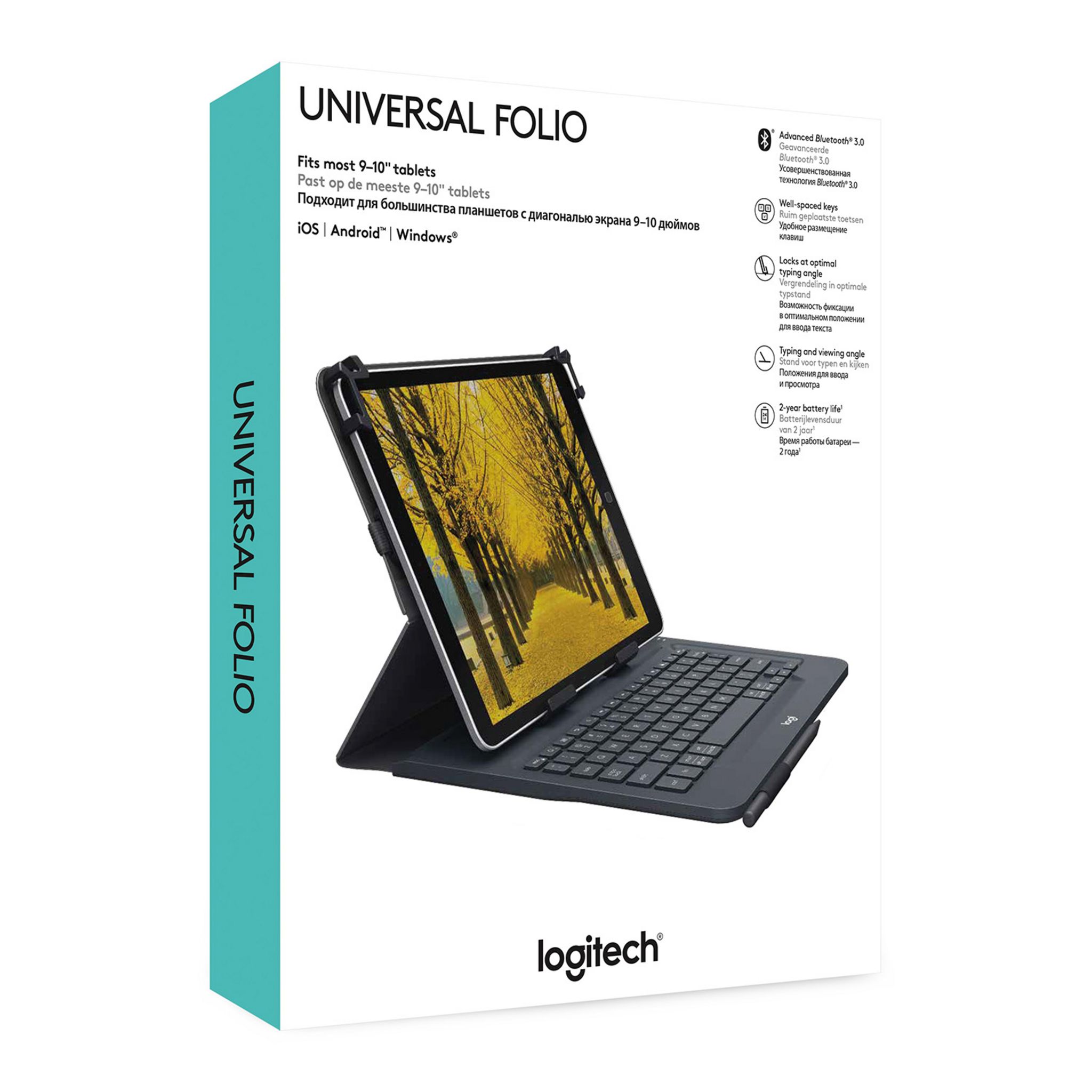 Voir la diapositive 7 : LOGITECH Étui Clavier Universal Folio pour tablettes 9 à 10 pouces