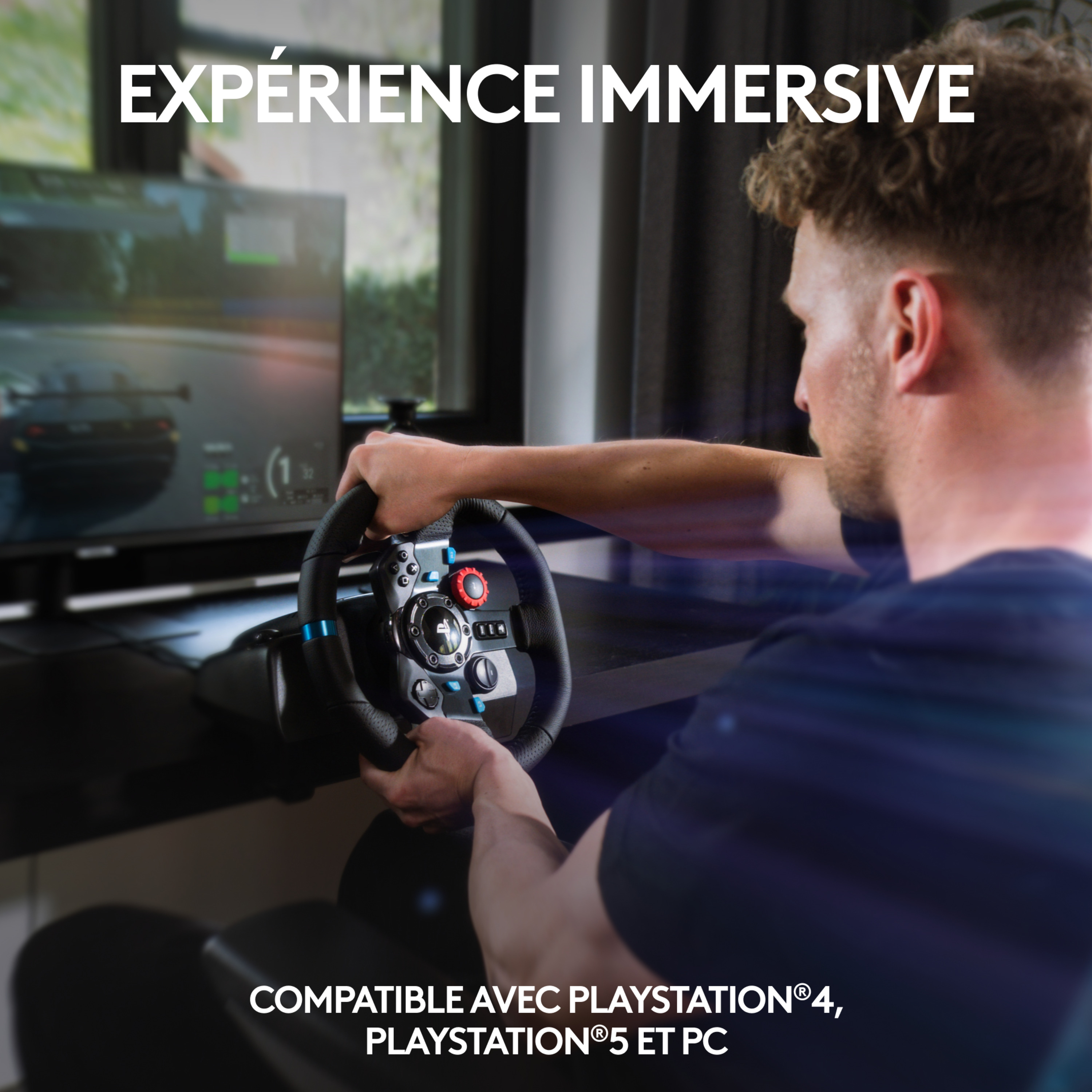 Voir la diapositive 3 : LOGITECH Volant de Course avec Pédales G29 DRIVING FORCE pour PS5, PS4, PC, Mac