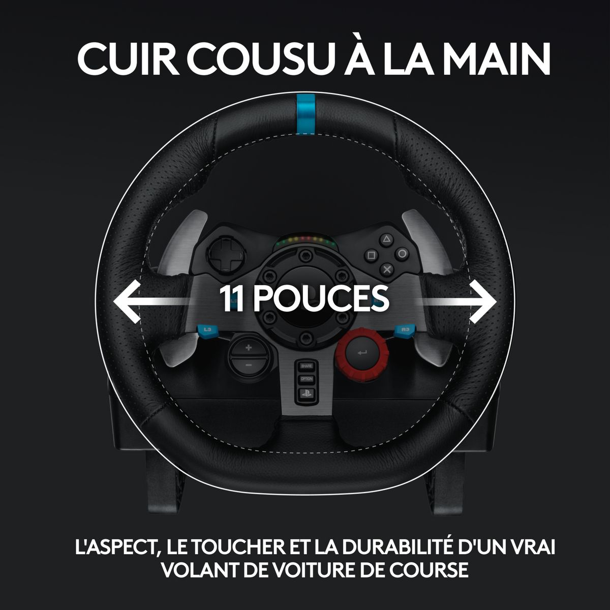 LOGITECH Volant de Course avec Pédales G29 DRIVING FORCE pour PS5, PS4, PC, Mac