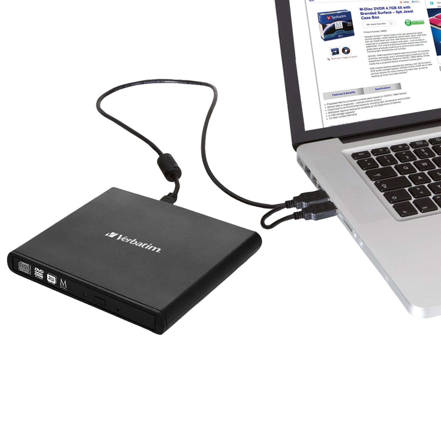 Voir la diapositive 3 : VERBATIM Graveur externe USB CD/DVD