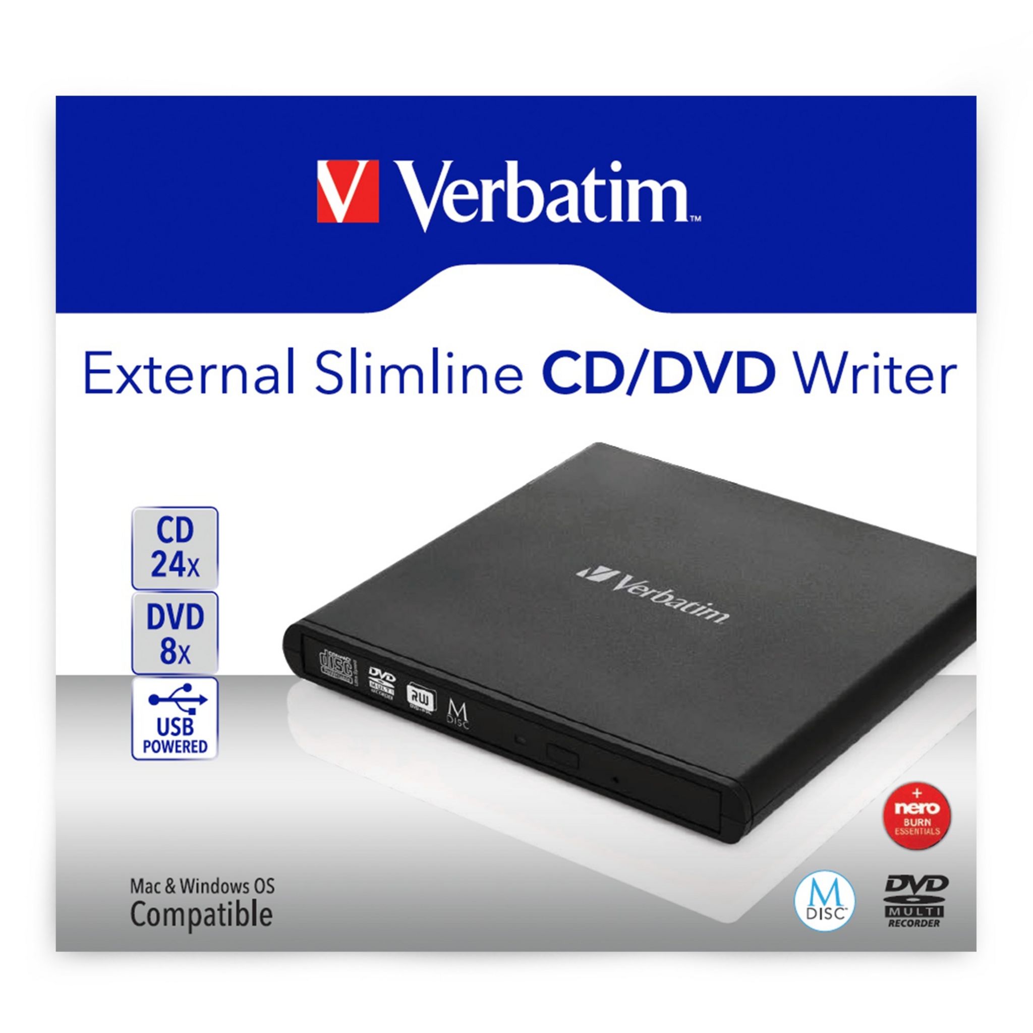 Voir la diapositive 5 : VERBATIM Graveur externe USB CD/DVD