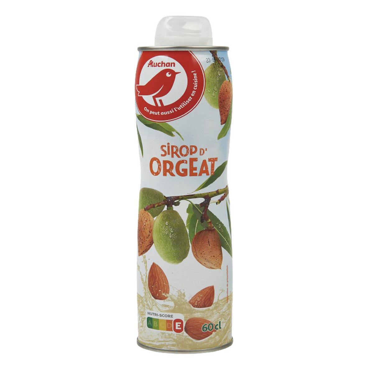 AUCHAN Sirop d'orgeat bidon métal 60cl
