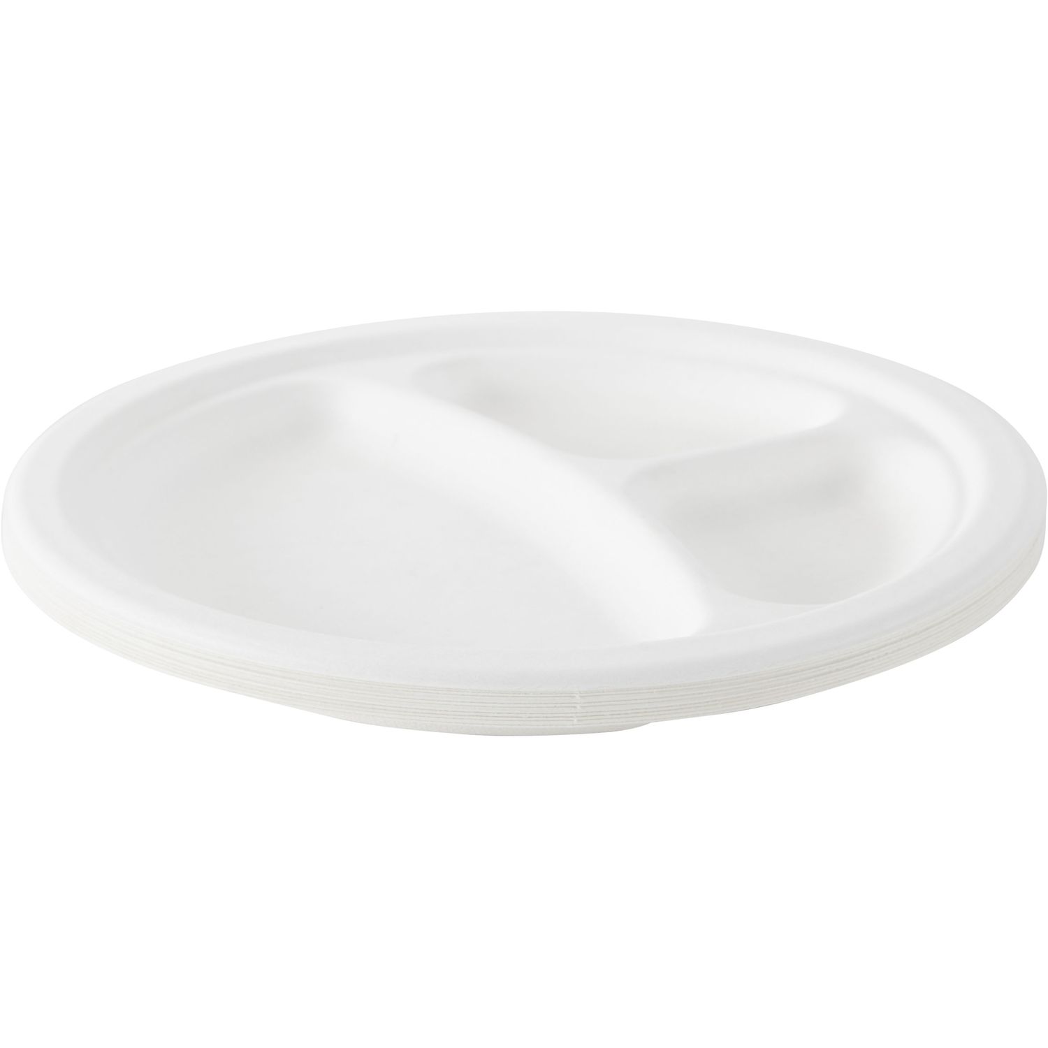 Voir la diapositive 2 : ACTUEL Lot de 10 assiettes en carton blanc à compartiments 30cm