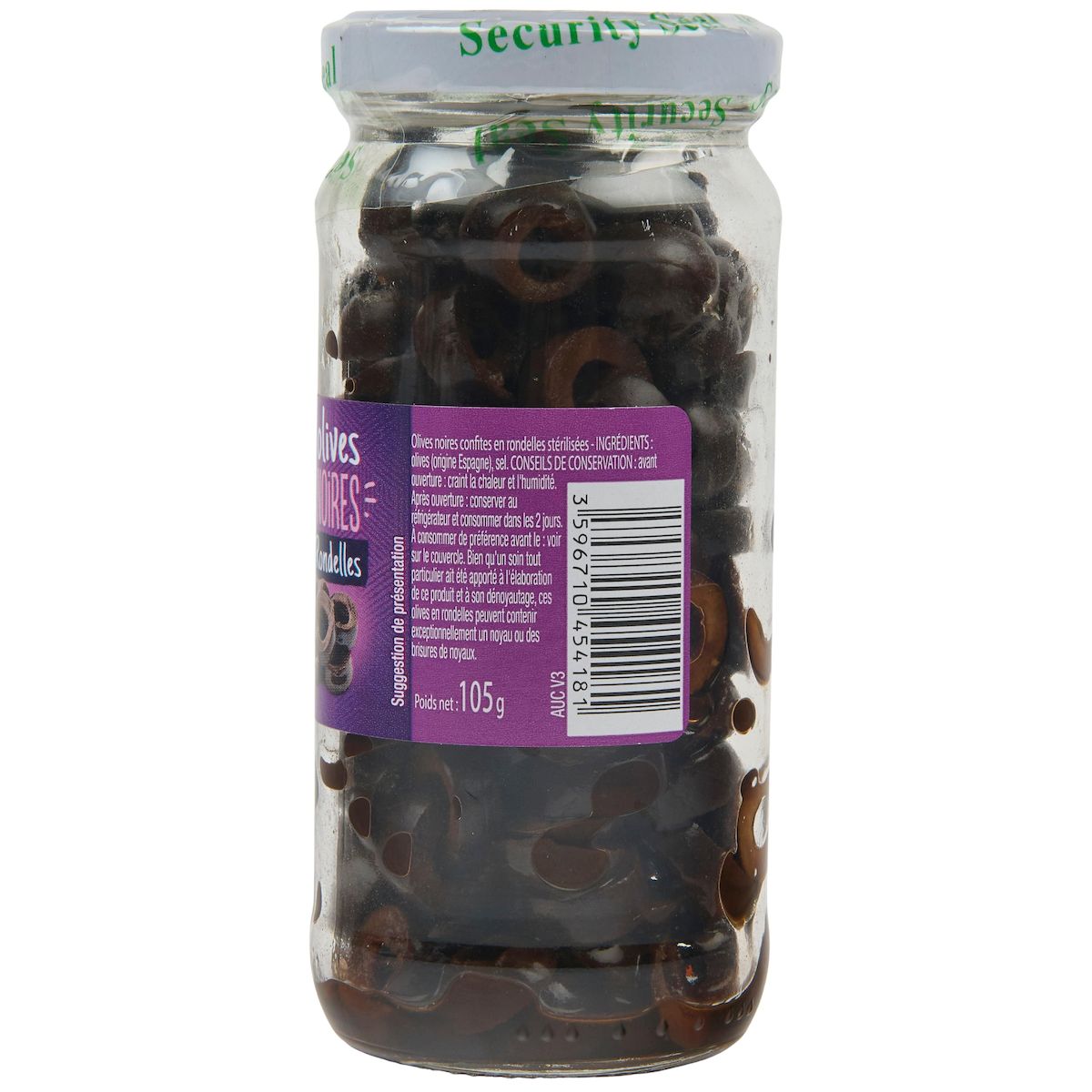 AUCHAN Olives noires en rondelles 105g