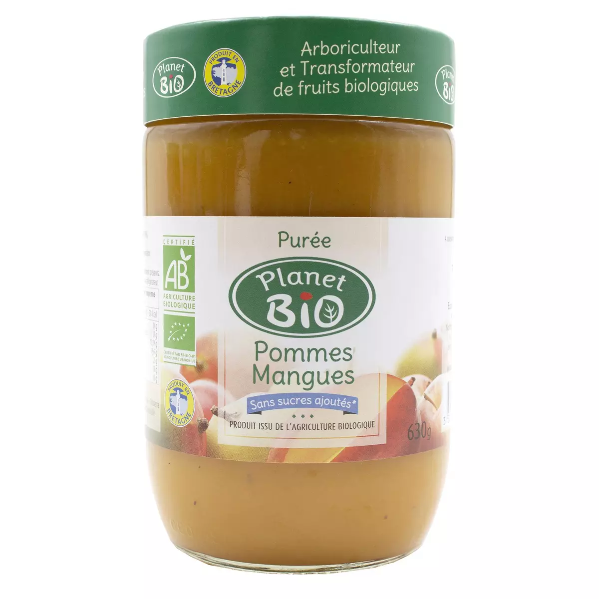 PLANET BIO Purée pommes mangues sans sucres ajoutés 630g