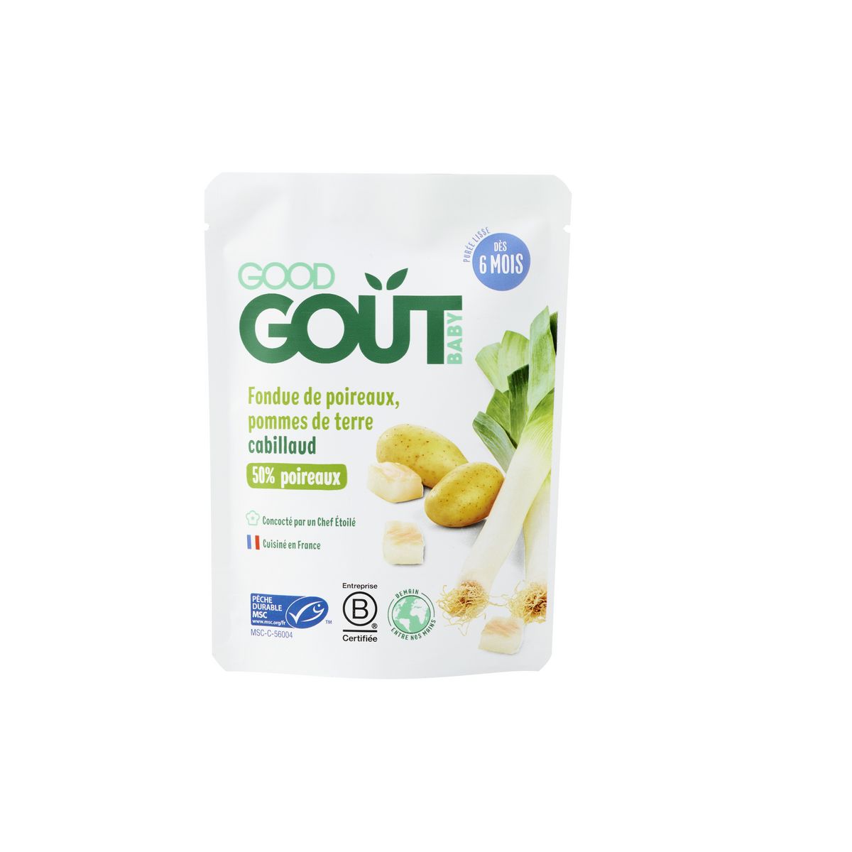 GOOD GOUT Purée de poireaux pommes de terre cabillaud MSC dès 6 mois 190g