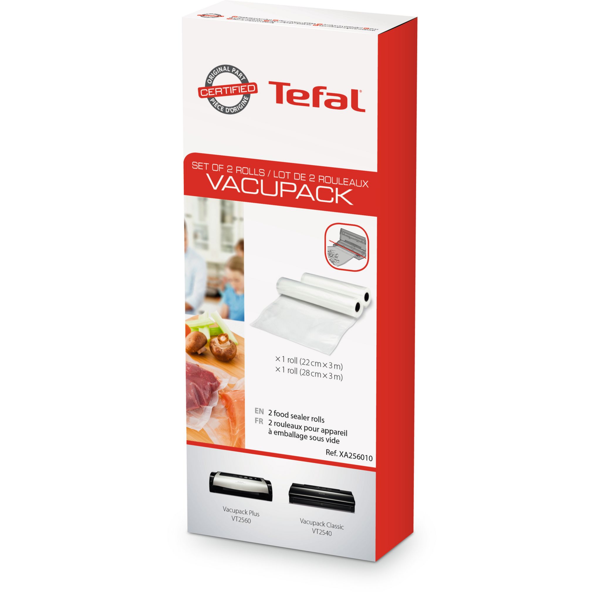 Voir la diapositive 3 : TEFAL Lot 2 rouleaux film congélation Vacupack XA256010