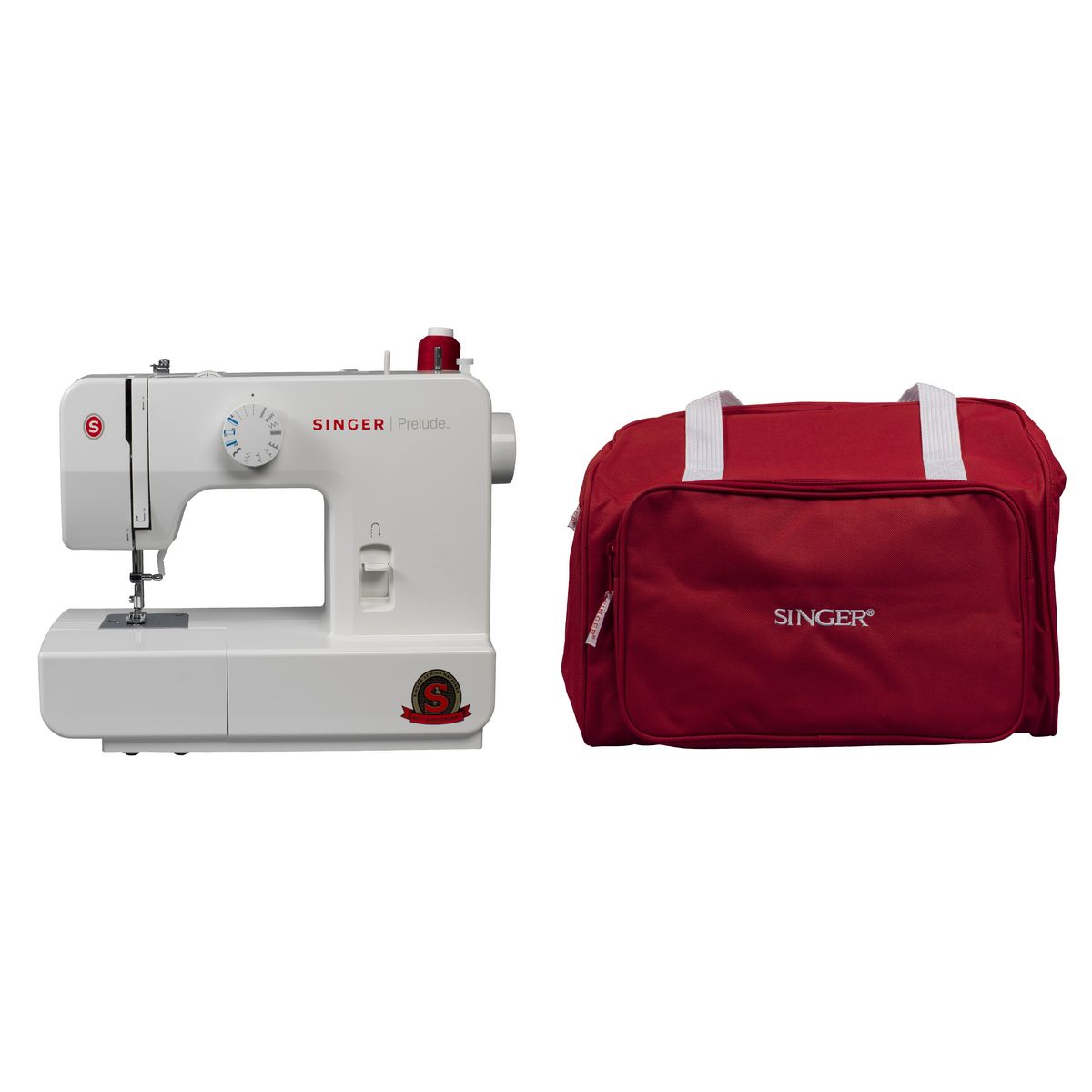 SINGER Machine à coudre Prélude + sac rouge Singer
