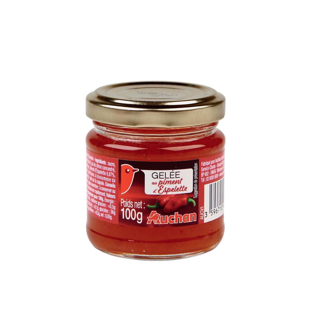 AUCHAN Gelée au piment d'Espelette 100g