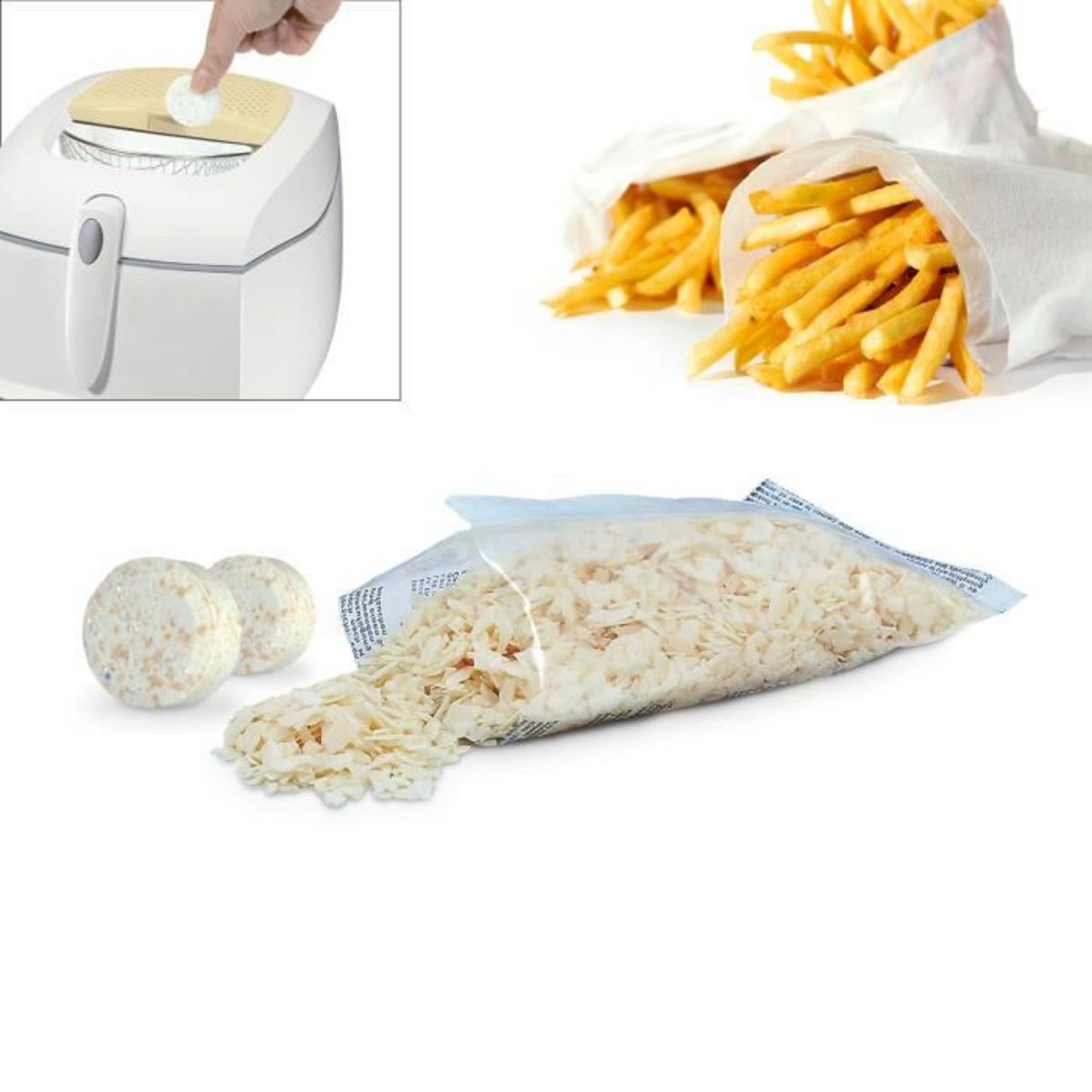 HOME EQUIPEMENT KitNettoyrant Friteuse, Solidifiant x2 et dégraissant x2