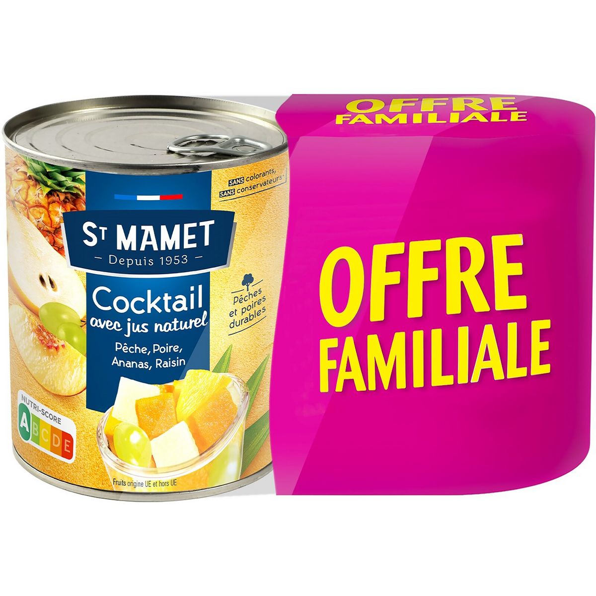 ST MAMET Cocktail avec jus naturel 4 fruits 2x850g