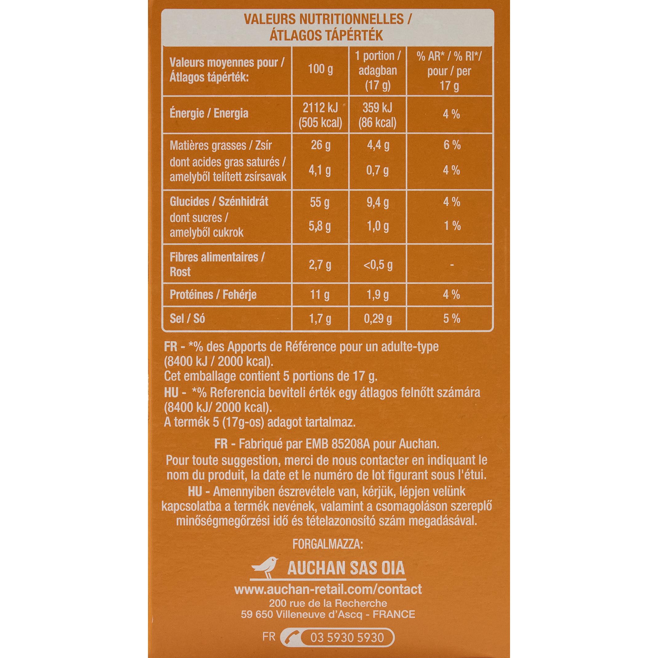 Voir la diapositive 2 : AUCHAN Feuilletés à l'emmental 85g