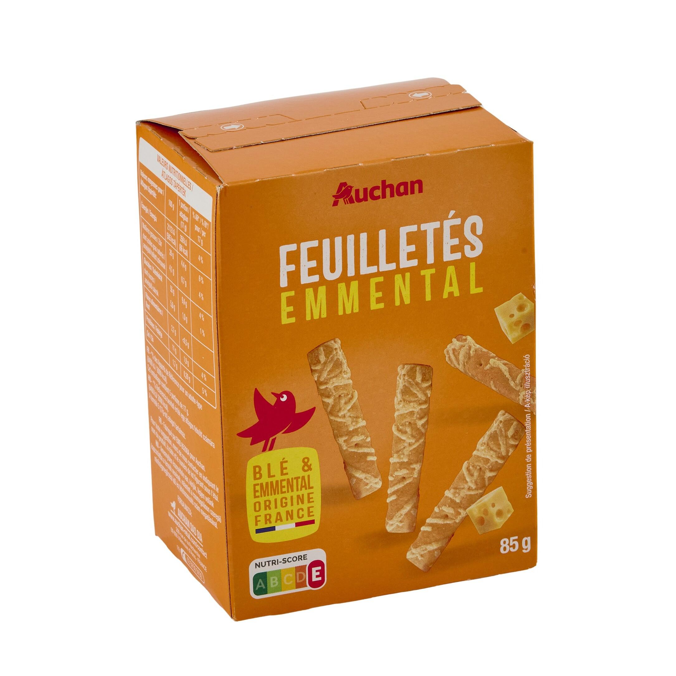 Voir la diapositive 4 : AUCHAN Feuilletés à l'emmental 85g