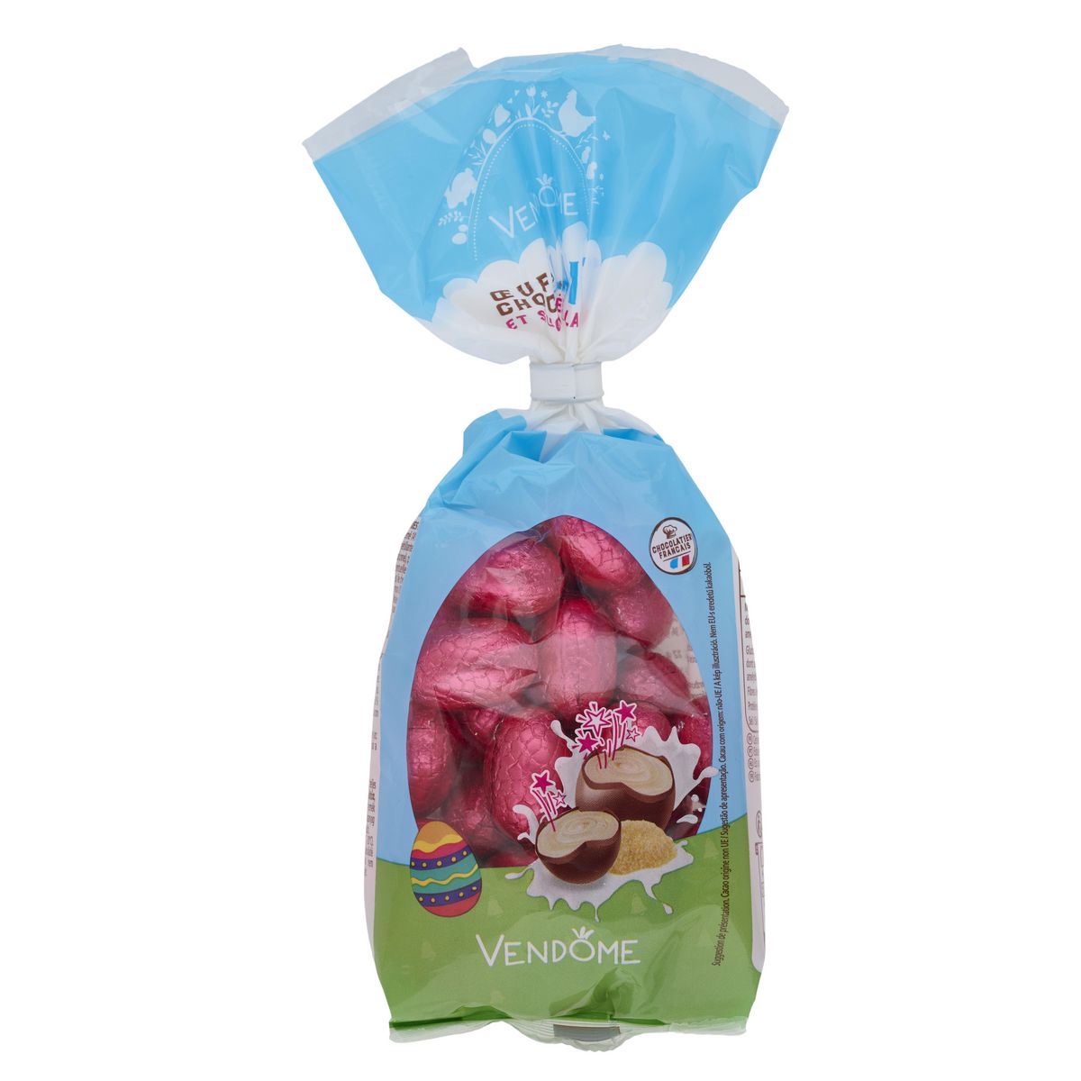VENDOME Oeufs chocolat au lait et sucre pétillant 220g