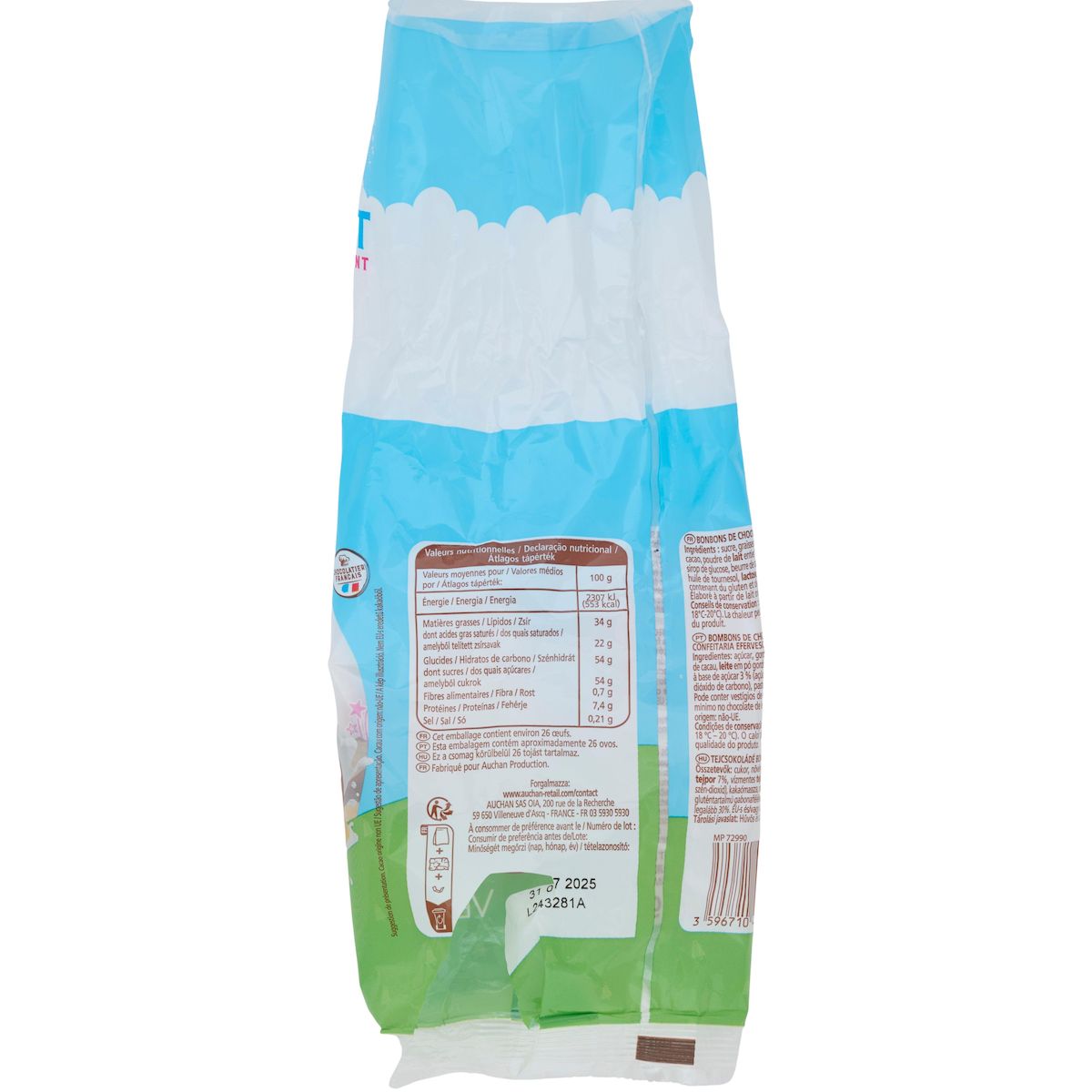 VENDOME Oeufs chocolat au lait et sucre pétillant 220g