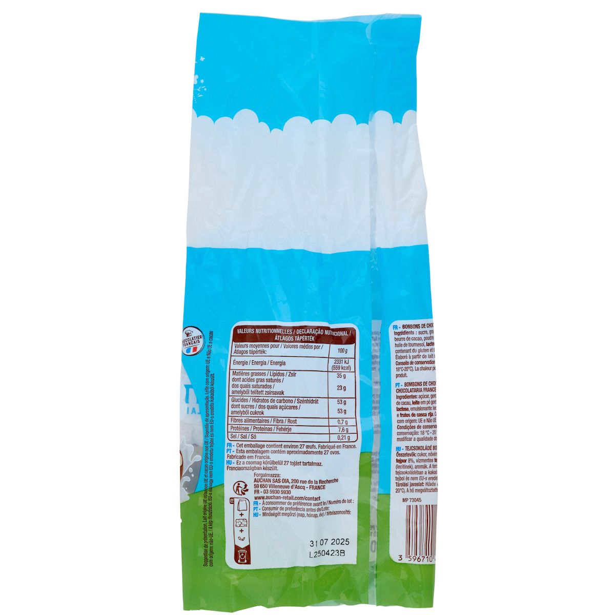 VENDOME Oeufs choco lait fourrage lait 200g